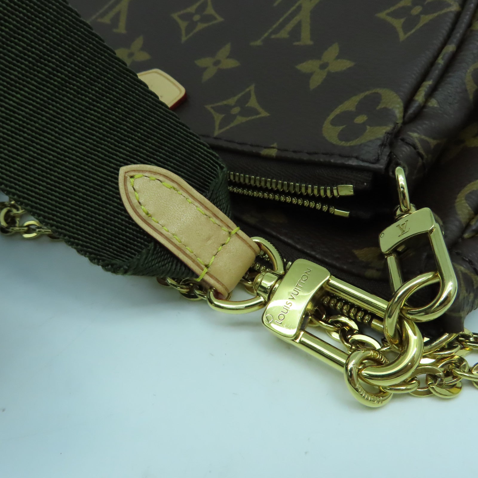 LOUIS VUITTON Monogram Multi Pochette Accessoires金扣肩背袋啡色