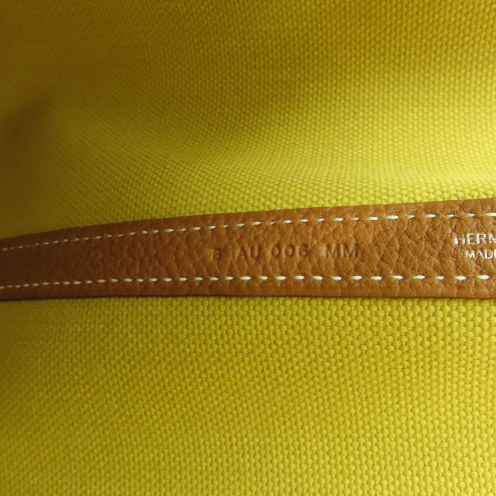 HERMES 帆布Garden Party TPM銀扣手挽袋金色