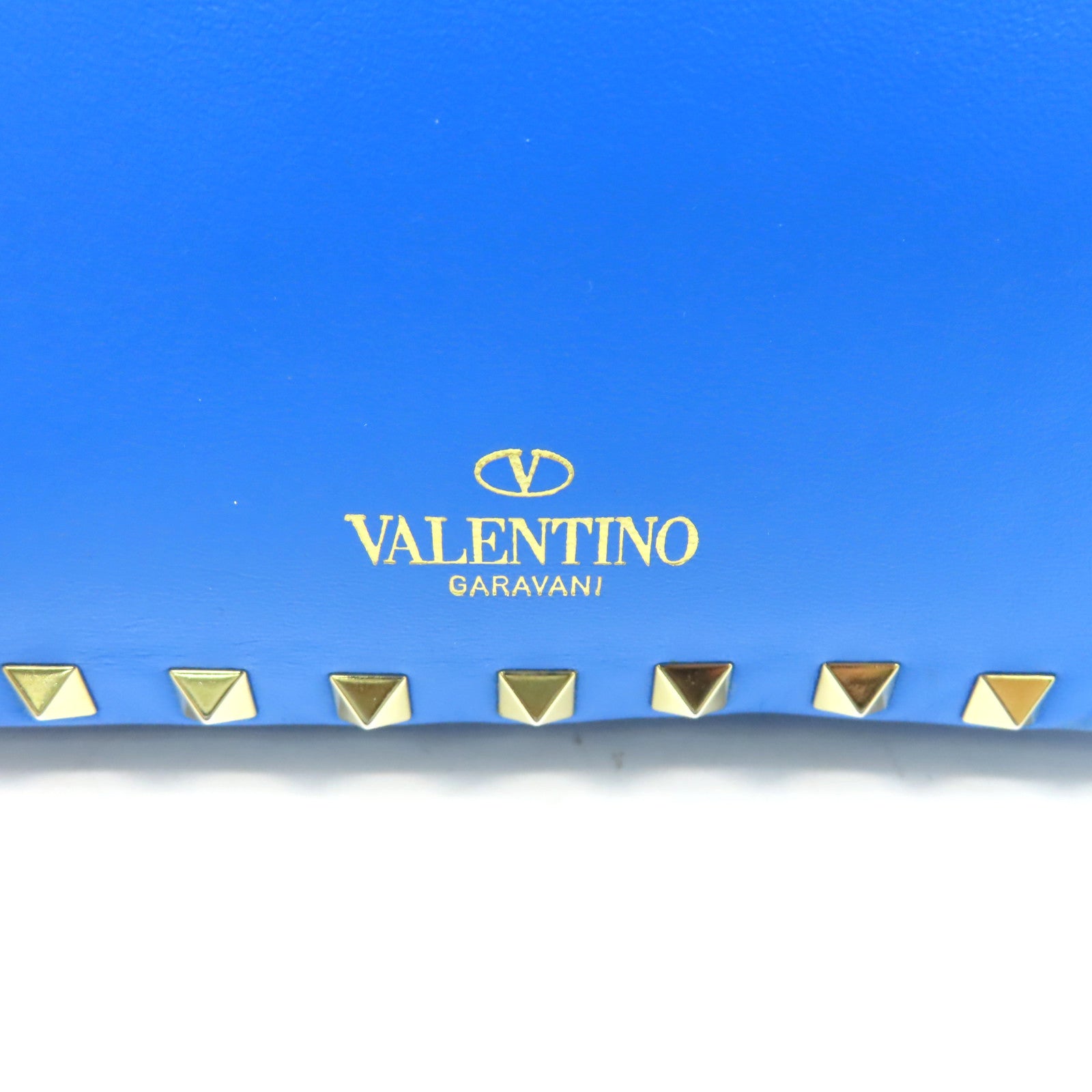 Valentino 牛皮皮革Rockstud Shoulder Bag金扣肩背袋藍色