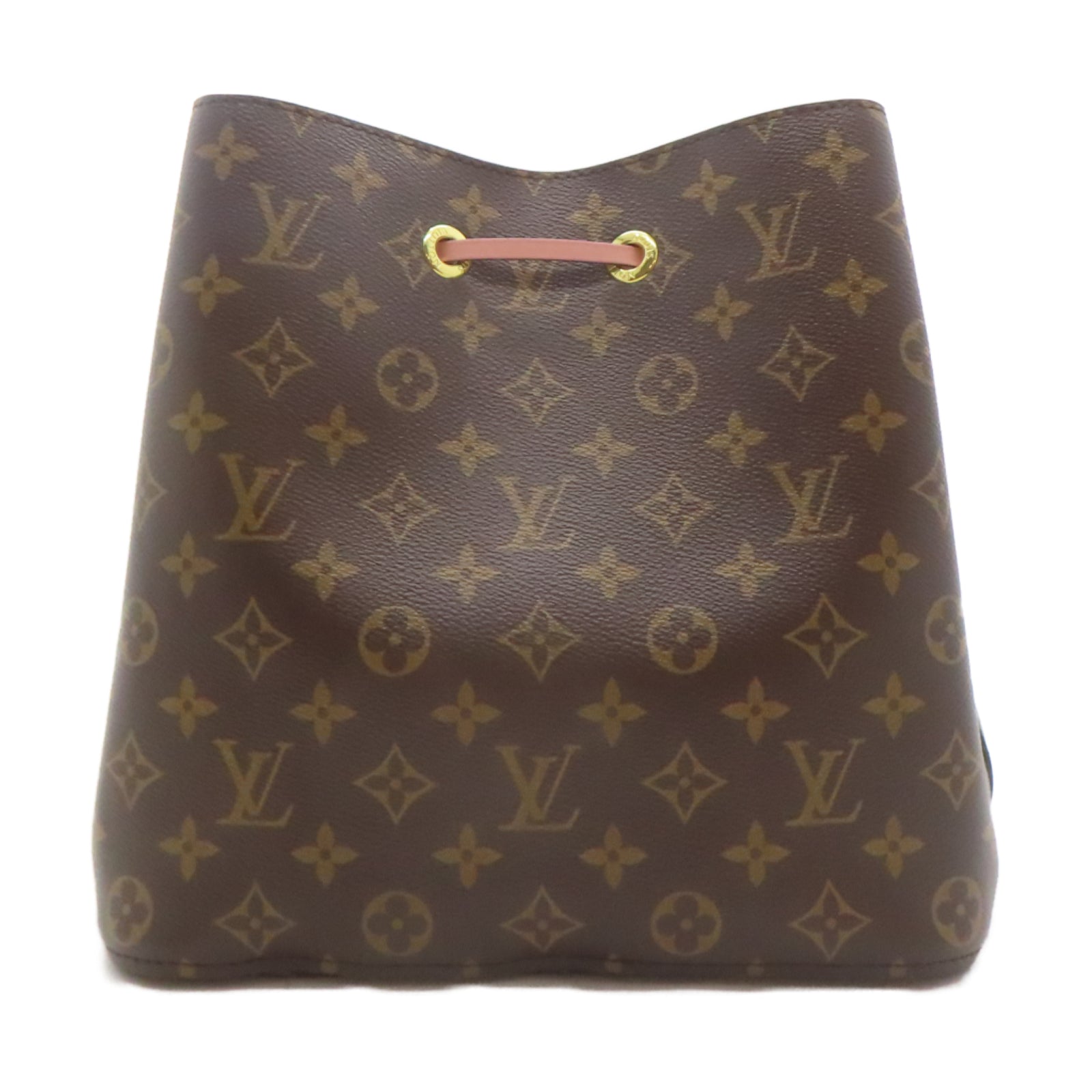 LOUIS VUITTON Monogram NeoNoe MM金扣肩背袋啡色/粉紅色