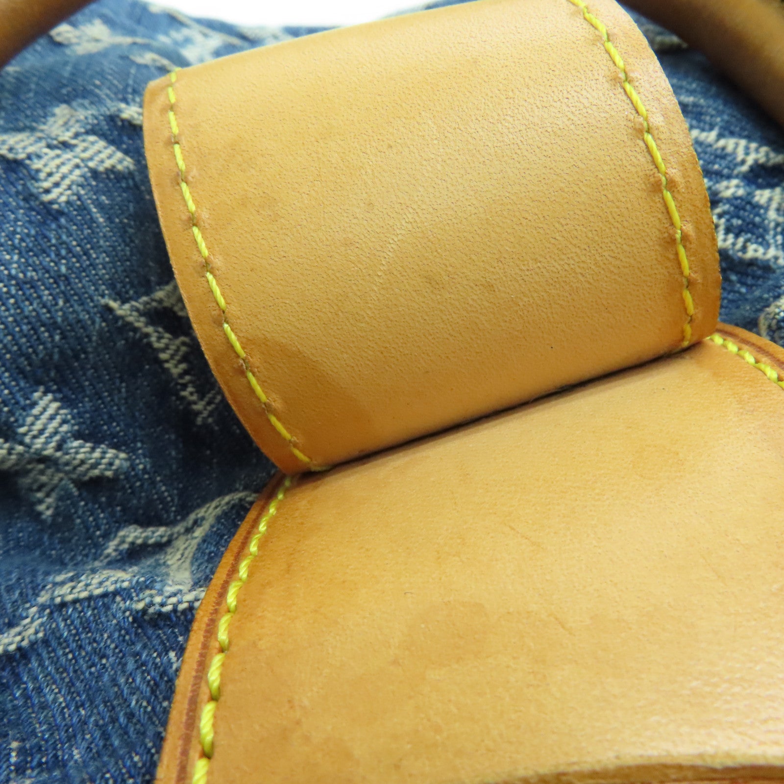 LOUIS VUITTON Monogram Denim Pleaty金扣手挽袋蓝色