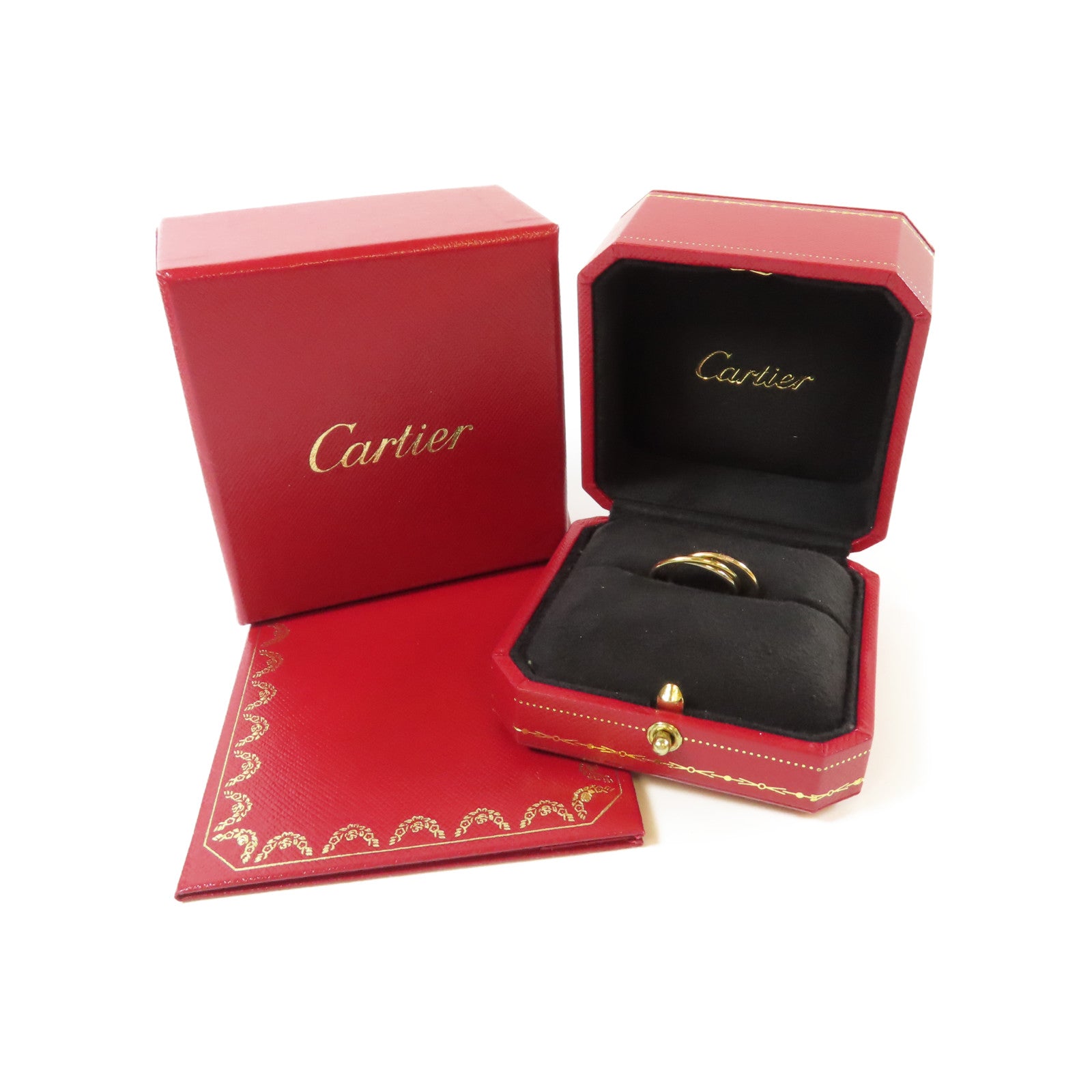 CARTIER 18K玫瑰金/18K黃金/18K白金Mini Trinity Ring戒指US#6