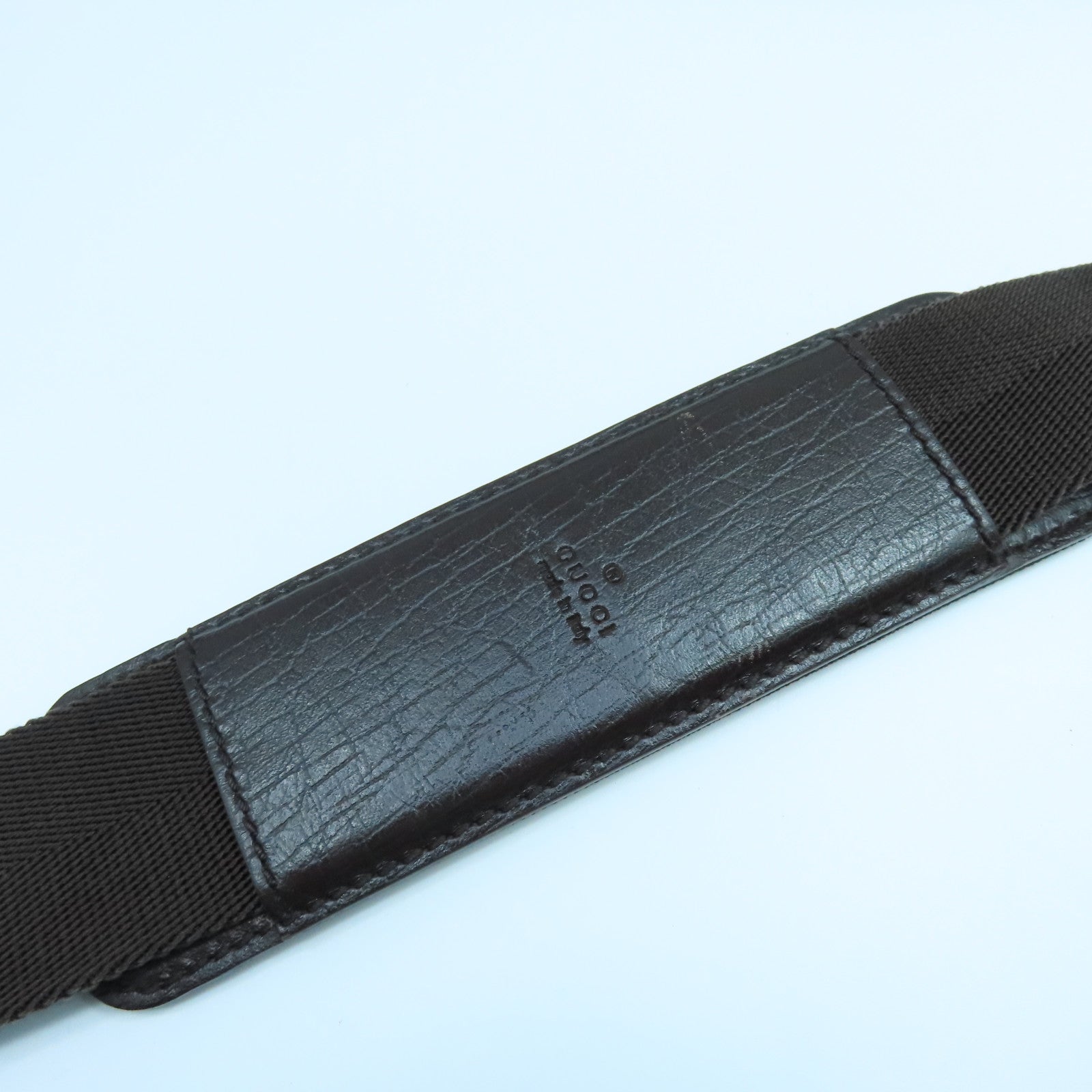 GUCCI 塗層帆布Shoulder Bag銀扣肩背袋米色啡色
