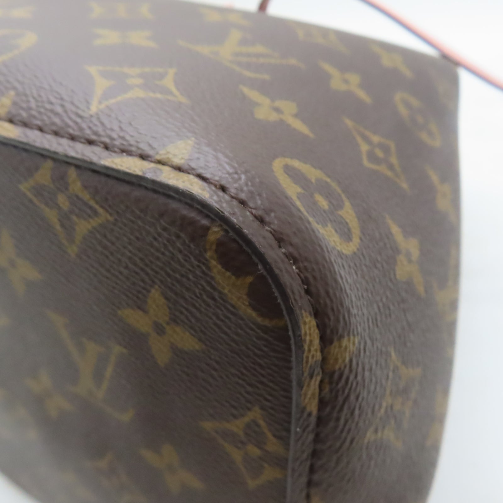 LOUIS VUITTON Monogram NeoNoe MM金扣肩背袋啡色/粉紅色