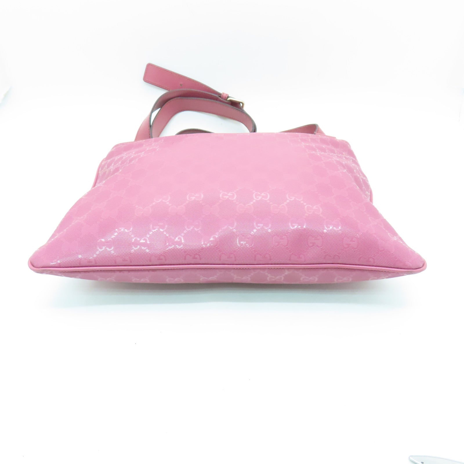 GUCCI 塗層帆布Shoulder Bag金扣肩背袋粉紅色