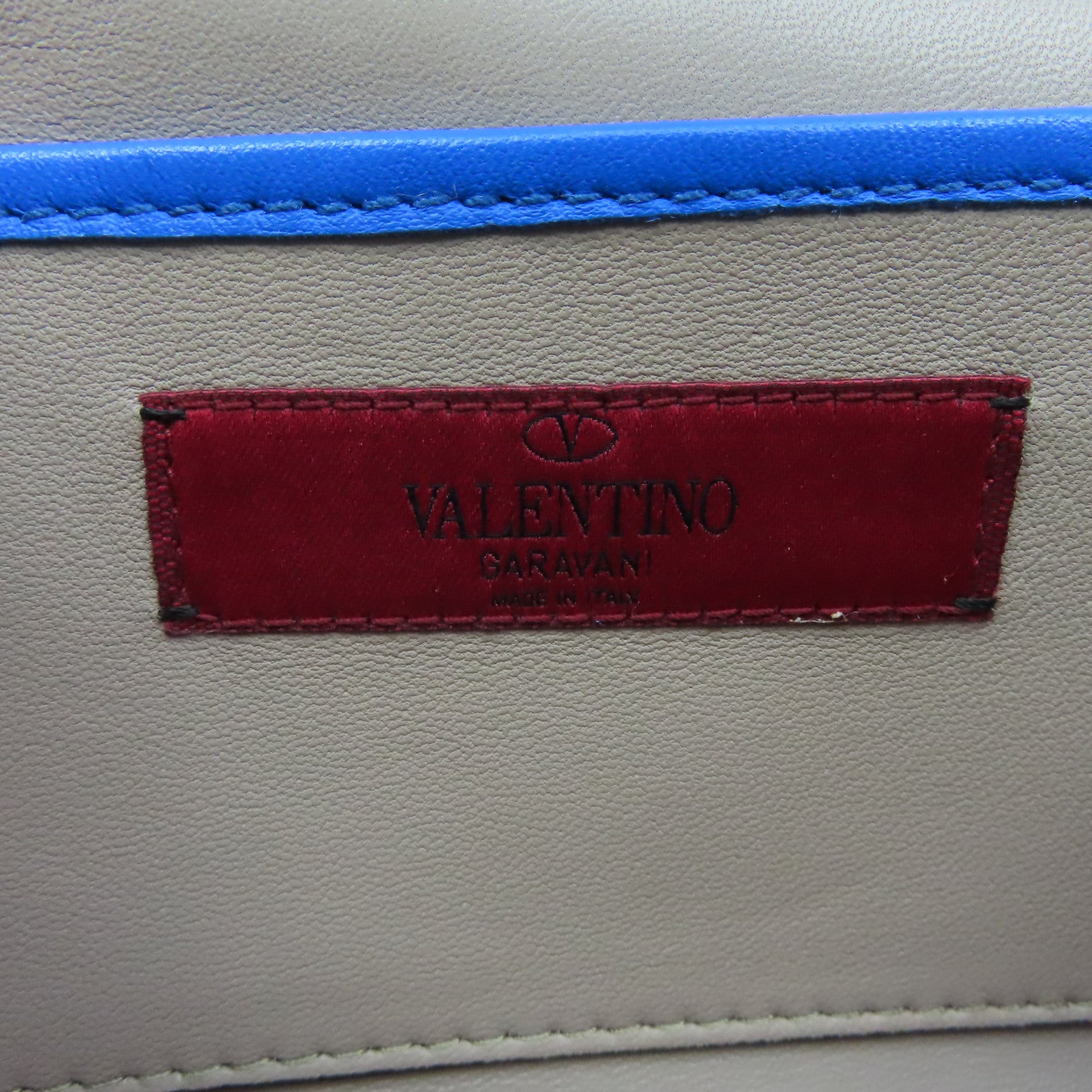 Valentino 牛皮皮革Rockstud Shoulder Bag金扣肩背袋藍色