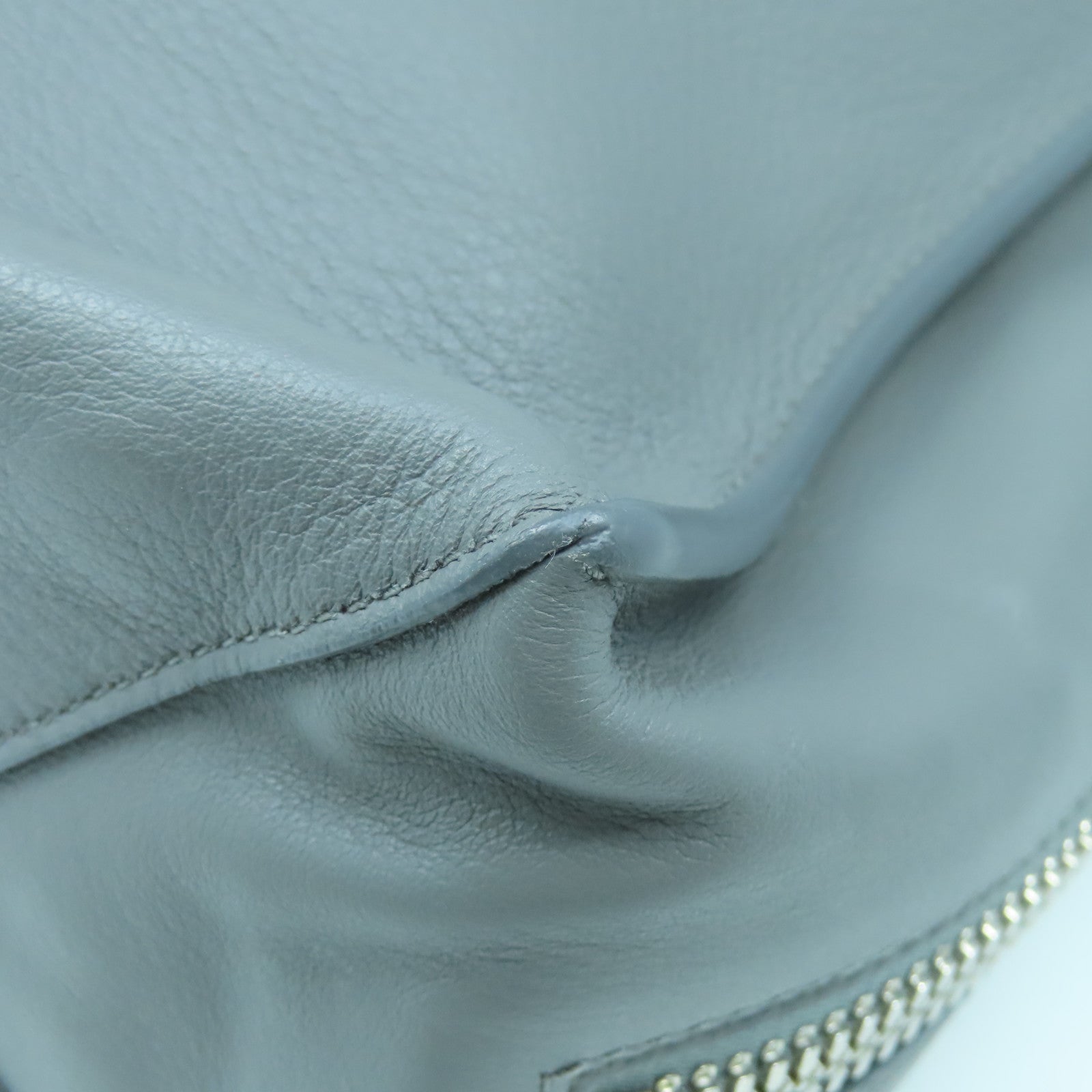 BALENCIAGA 羊皮皮革Papier B4 Zip Round銀扣手挽肩背兩用袋灰色