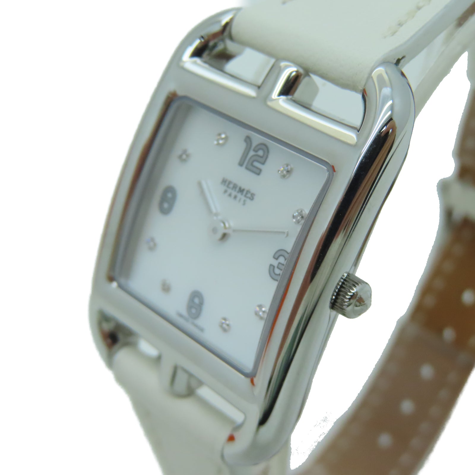 HERMES Cape Cod Stainless Steel Watch Quartz Movement White