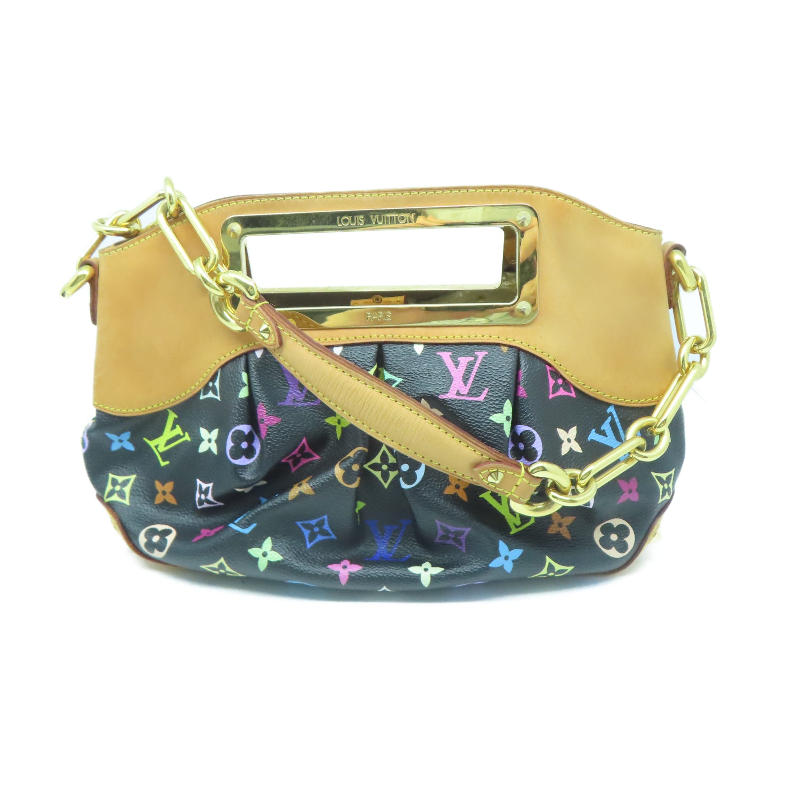 LOUIS VUITTON Monogram Multicolore  Judy MM金扣手挽肩背兩用袋黑色/多色