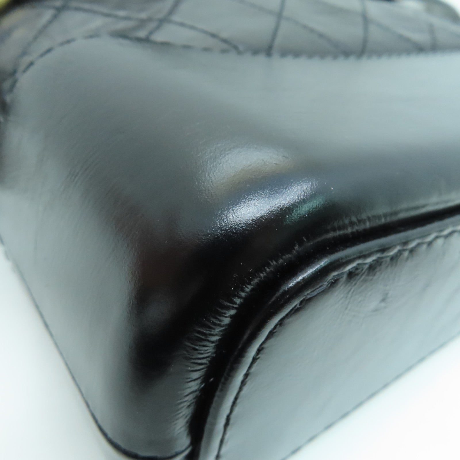 CHANEL 菱格Aged Calf皮革Small Gabrielle金扣/銀扣鏈帶肩背袋黑色