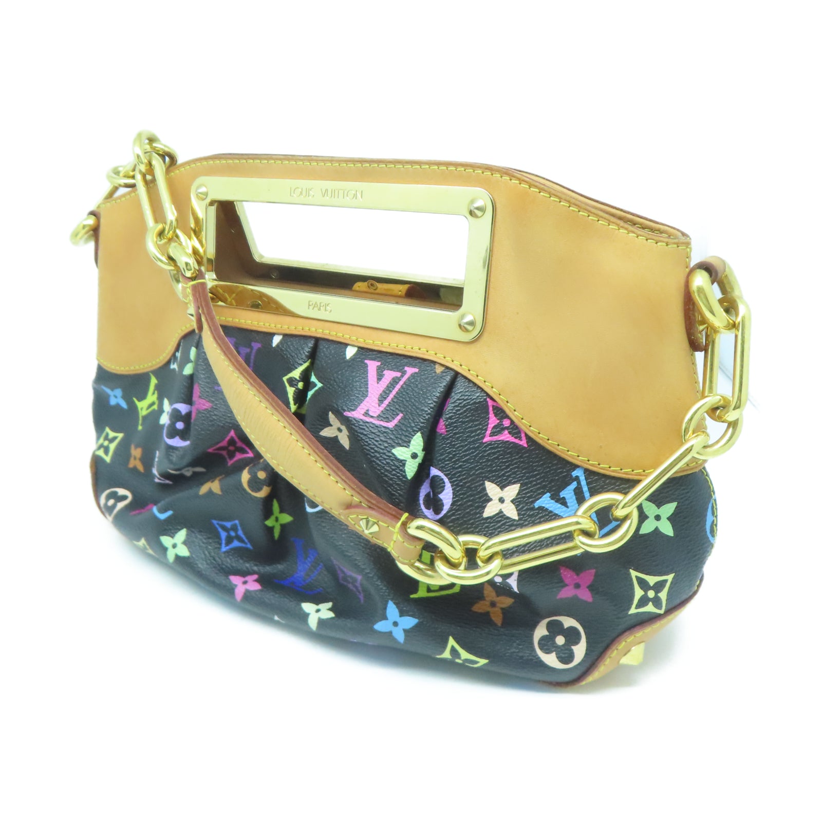 LOUIS VUITTON Monogram Multicolore  Judy MM金扣手挽肩背兩用袋黑色/多色