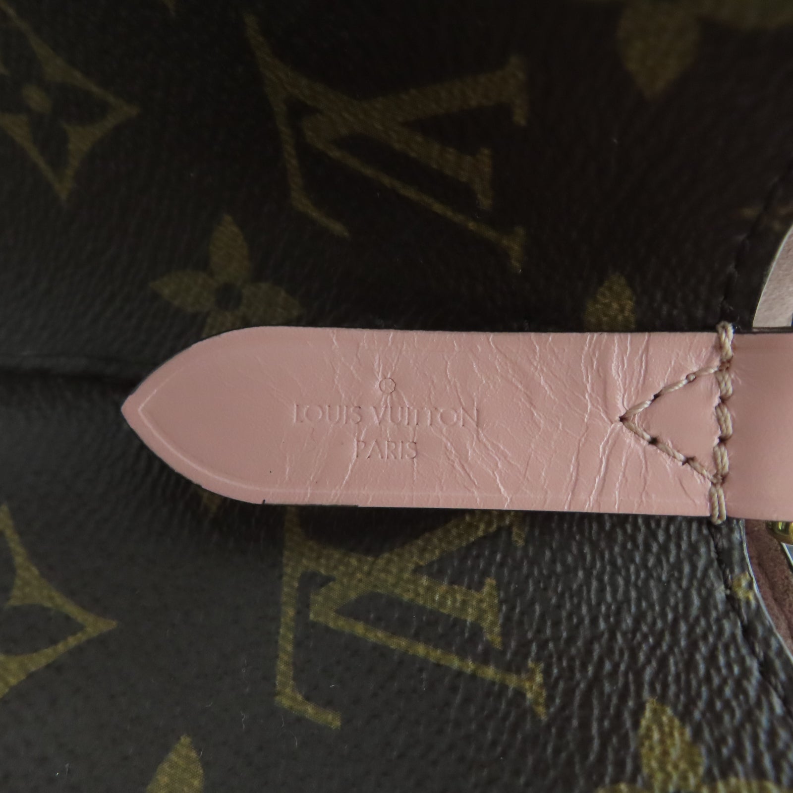 LOUIS VUITTON Monogram NeoNoe MM金扣肩背袋啡色/粉紅色