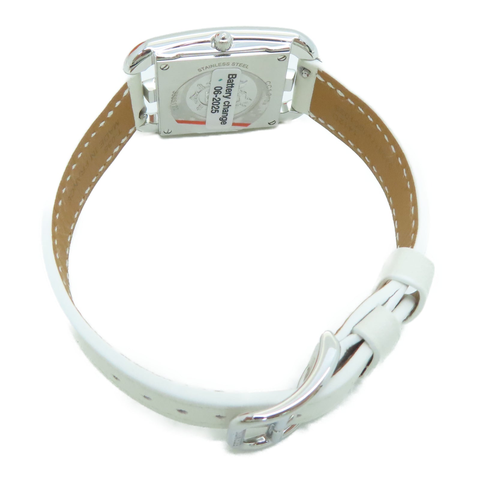 HERMES Cape Cod Stainless Steel Watch Quartz Movement White