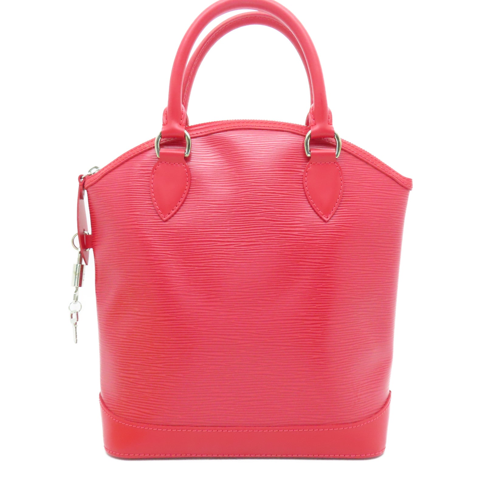 LOUIS VUITTON 【激減優惠】Epi Lockit Vertical銀扣手挽袋紅色