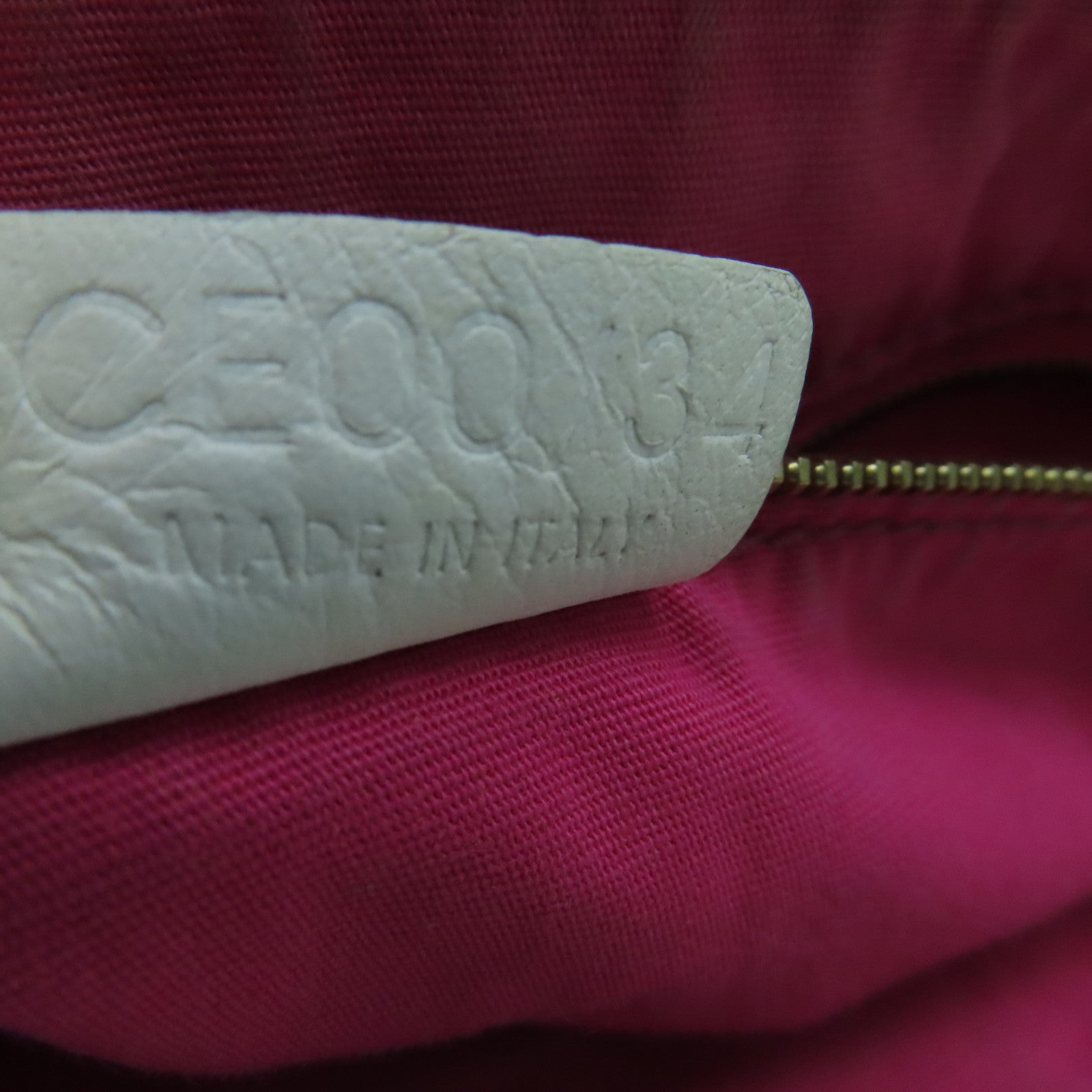 CELINE 帆布Shoulder Bag肩背袋金扣绿色/白色/粉红色