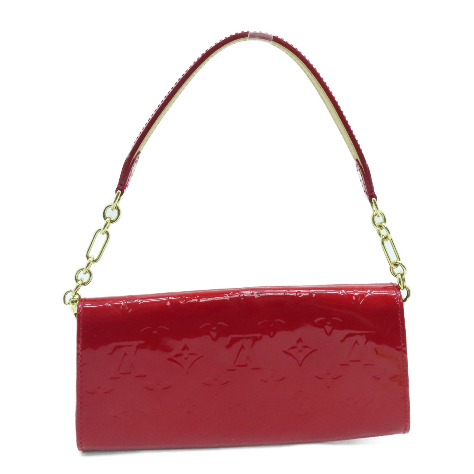 LOUIS VUITTON Vernis Sunset Boulevard金扣手挽袋/肩背袋红色