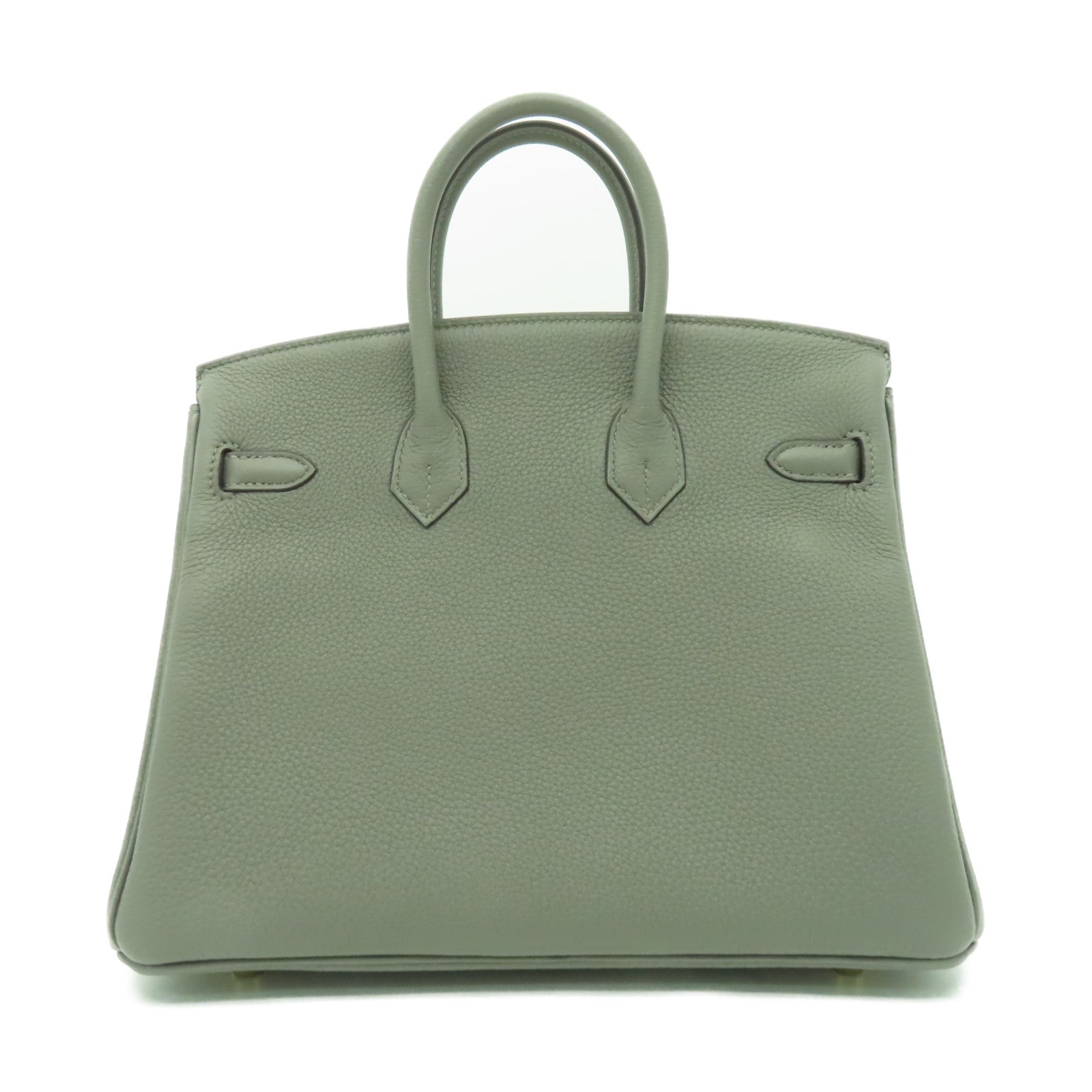 HERMES Togo皮革Birkin 25金扣手挽袋灰色