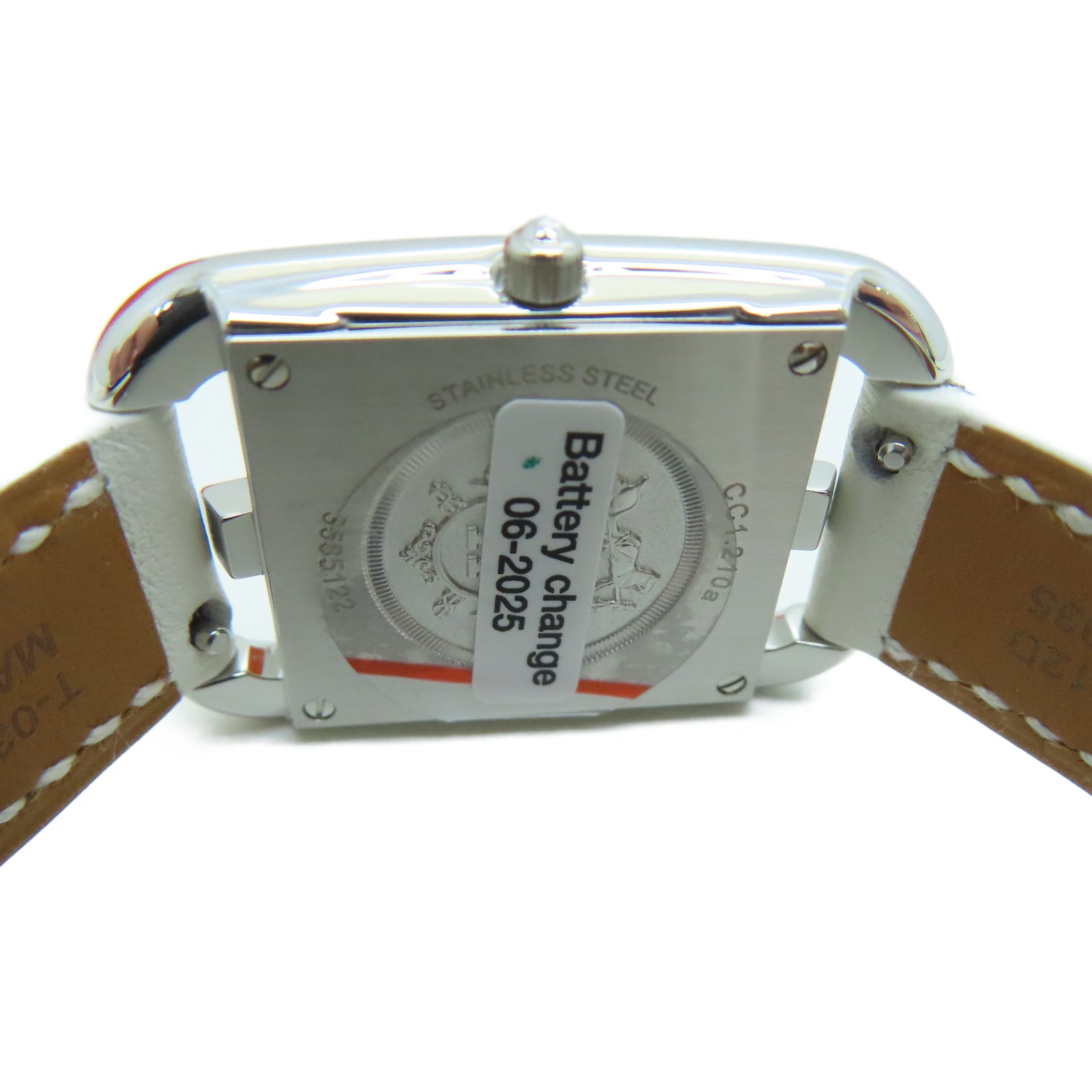 HERMES Cape Cod Stainless Steel Watch Quartz Movement White