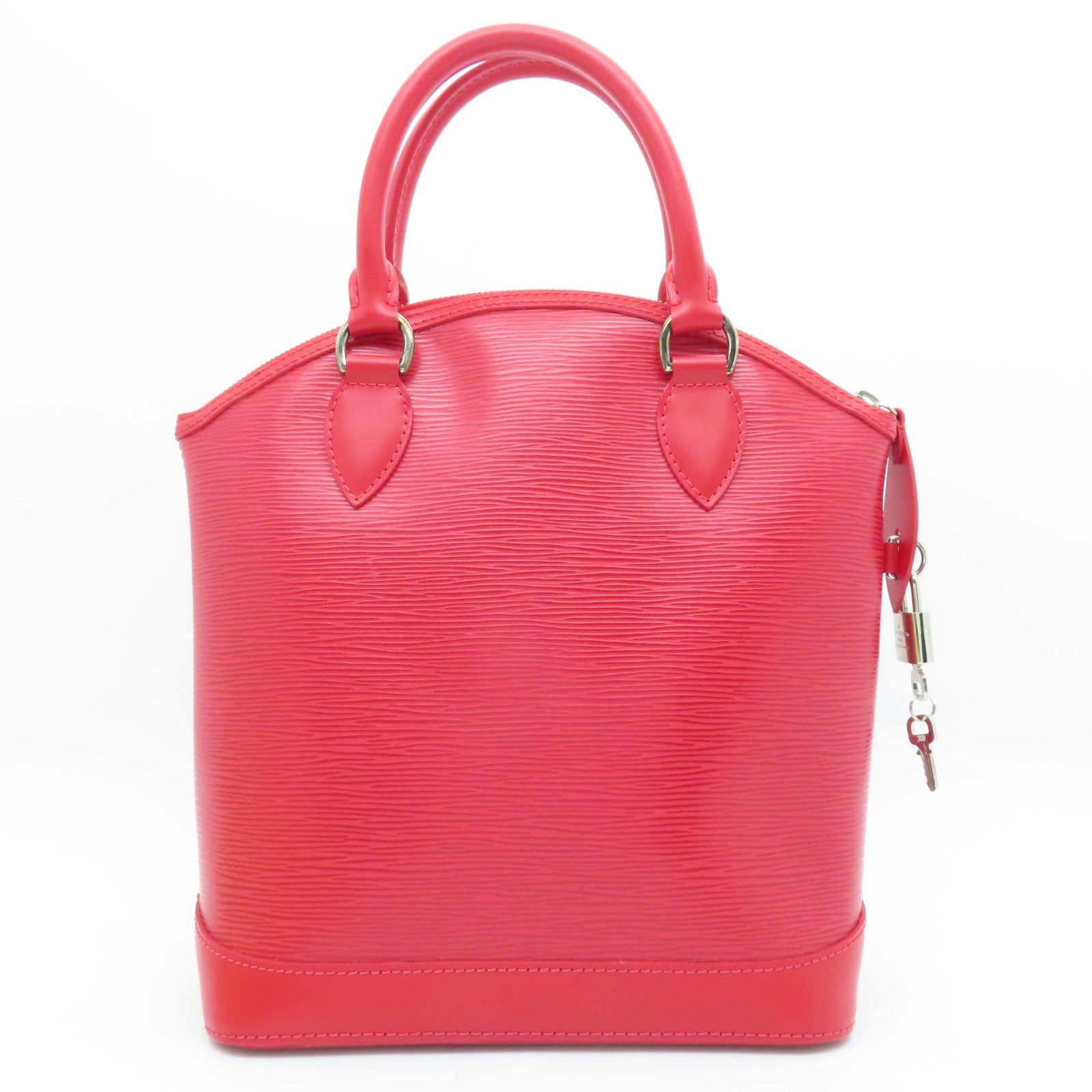 LOUIS VUITTON 【激減優惠】Epi Lockit Vertical銀扣手挽袋紅色