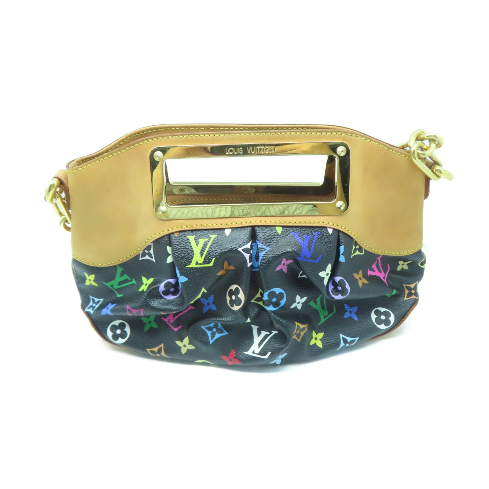 LOUIS VUITTON Monogram Multicolore  Judy MM金扣手挽肩背兩用袋黑色/多色