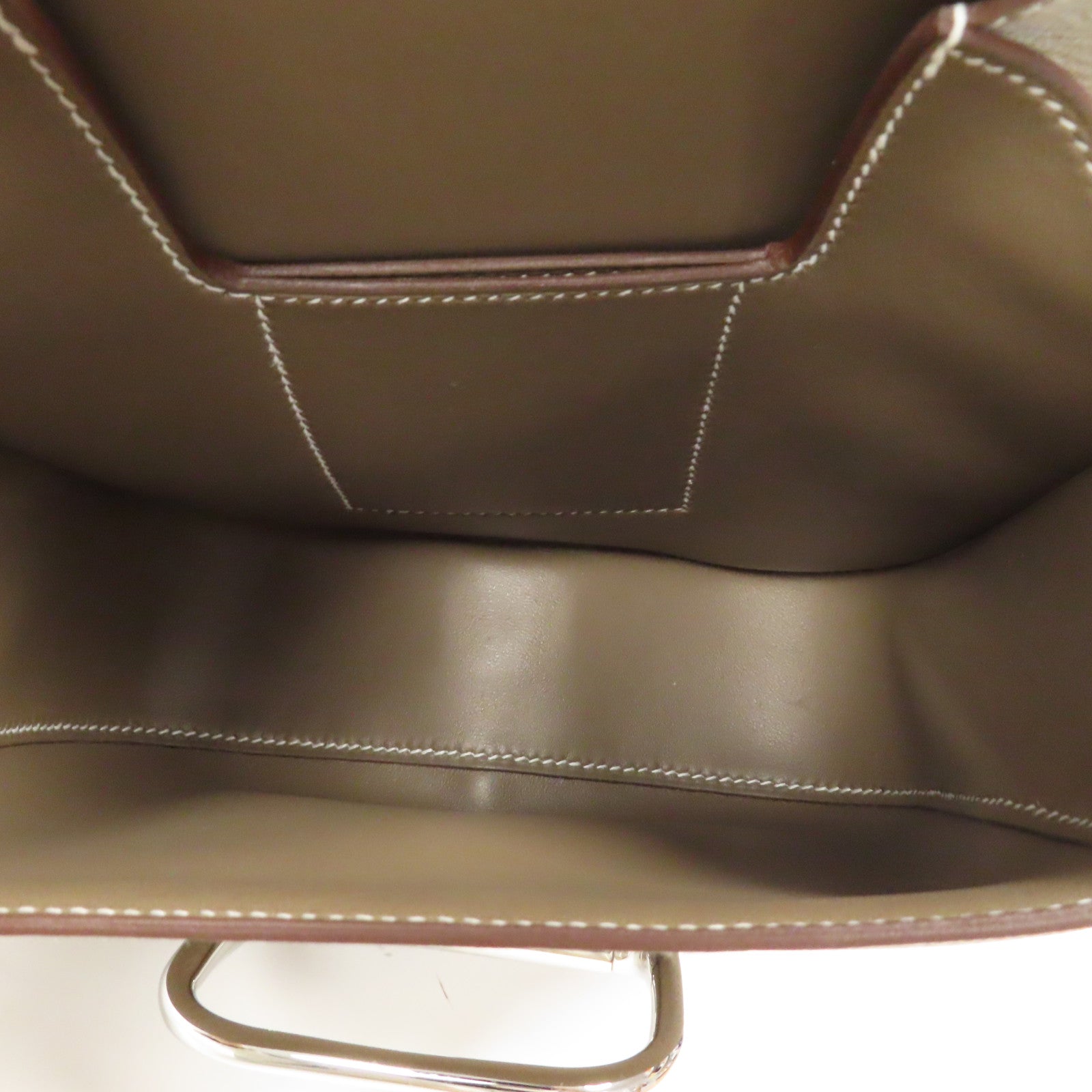 HERMES Epsom皮革Della Cavalleria Mini銀扣肩背袋Etoupe大象灰色