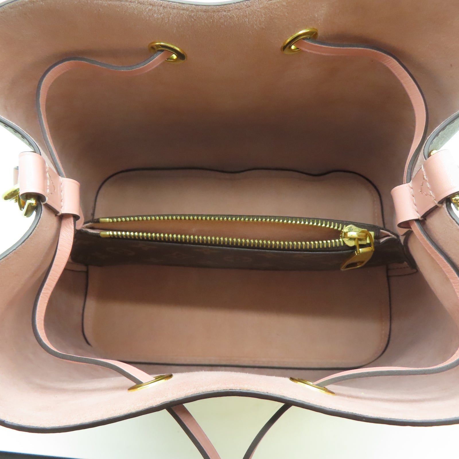 LOUIS VUITTON Monogram NeoNoe MM金扣肩背袋啡色/粉紅色