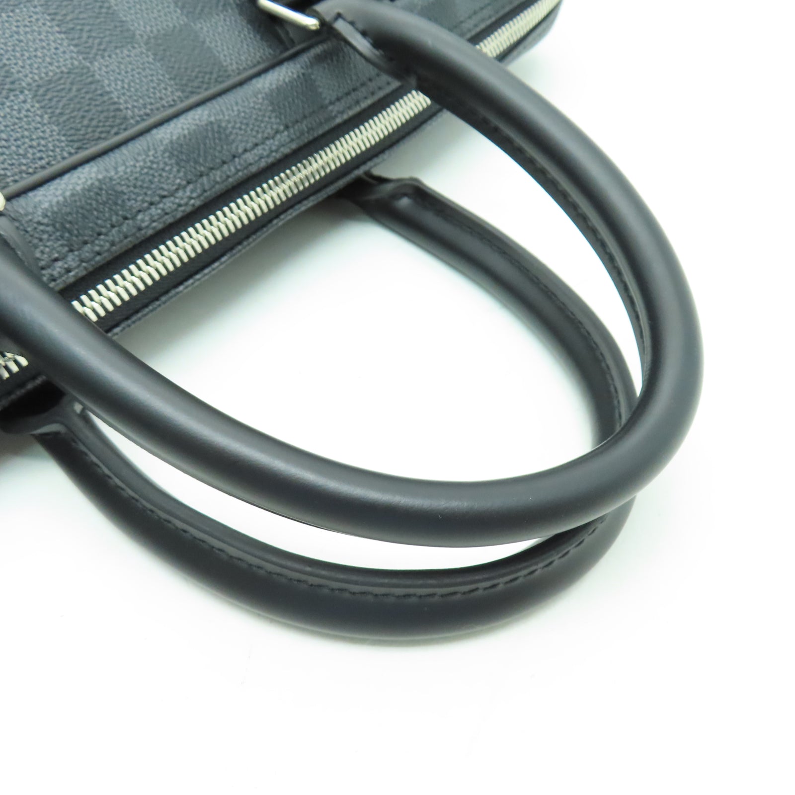 LOUIS VUITTON Damier Graphite Porte-Documents Voya銀扣公事包黑色