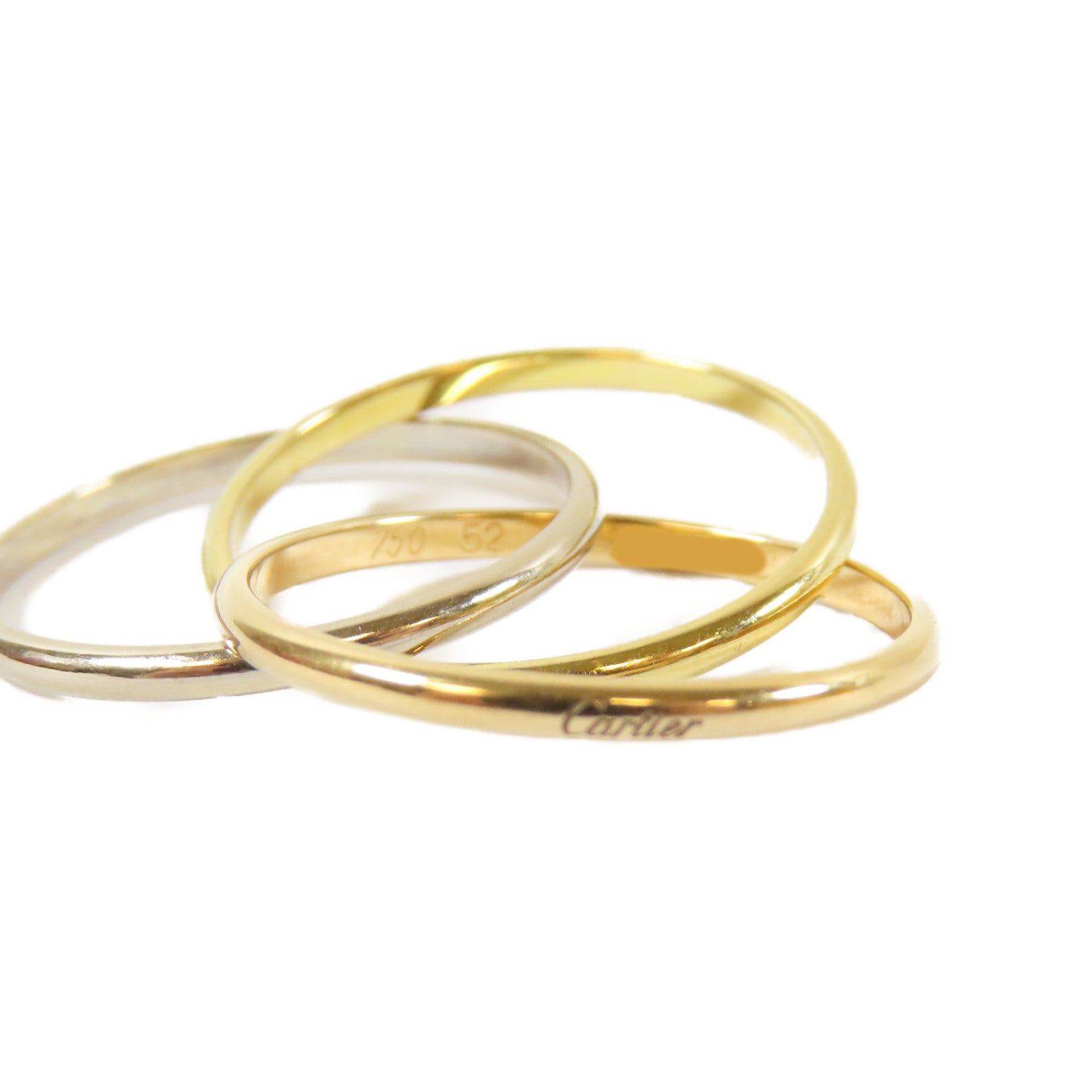 CARTIER 18K玫瑰金/18K黃金/18K白金Mini Trinity Ring戒指US#6