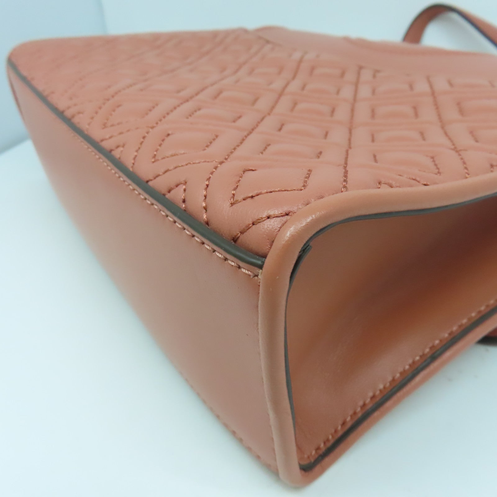 Tory Burch 牛皮皮革Chain Shoulder金扣鏈帶肩背袋粉紅色