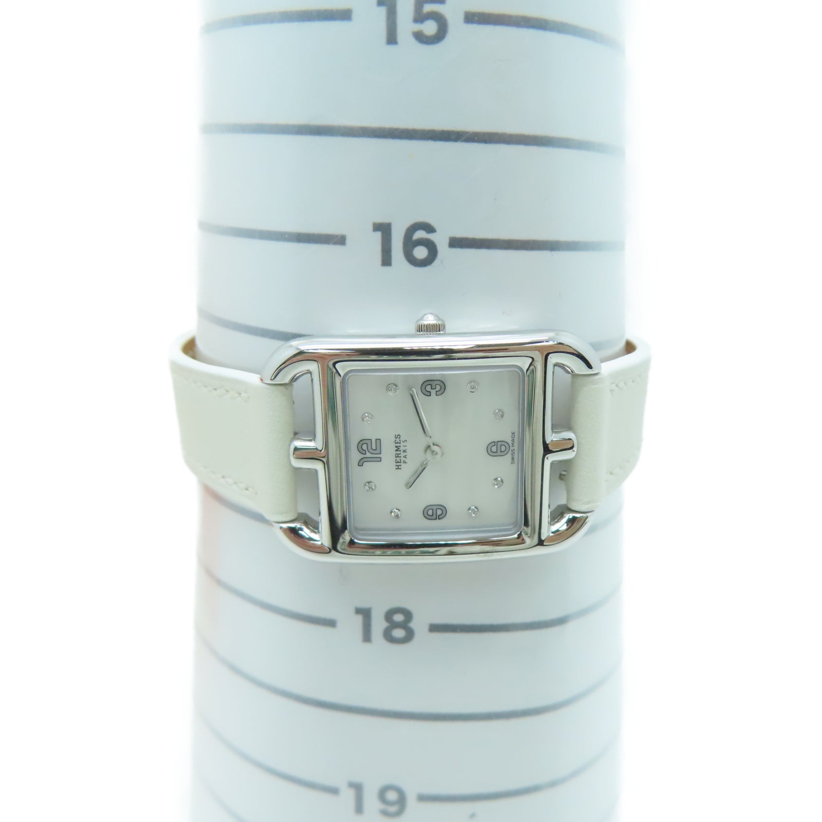HERMES Cape Cod Stainless Steel Watch Quartz Movement White