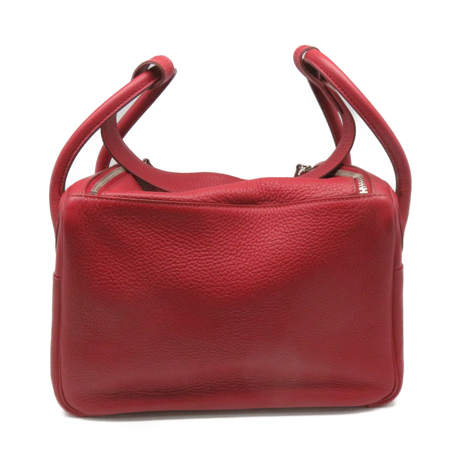 HERMES Clemence皮革Lindy 30 Shoulder Bag銀扣肩背袋’紅色
