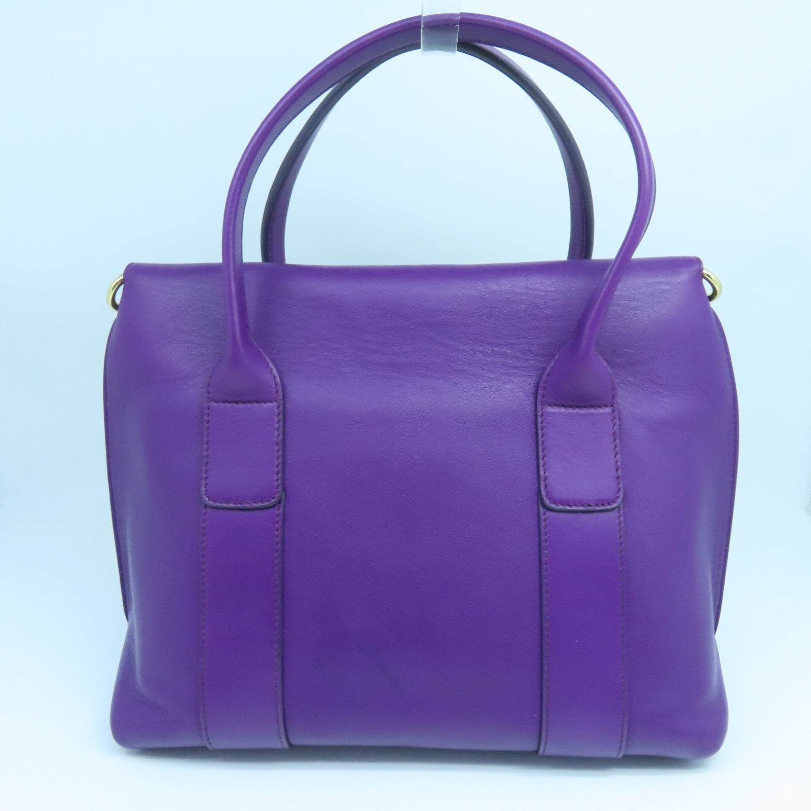 Salvatore Ferragamo 牛皮皮革Shoulder Bag金扣手挽肩背兩用袋紫色