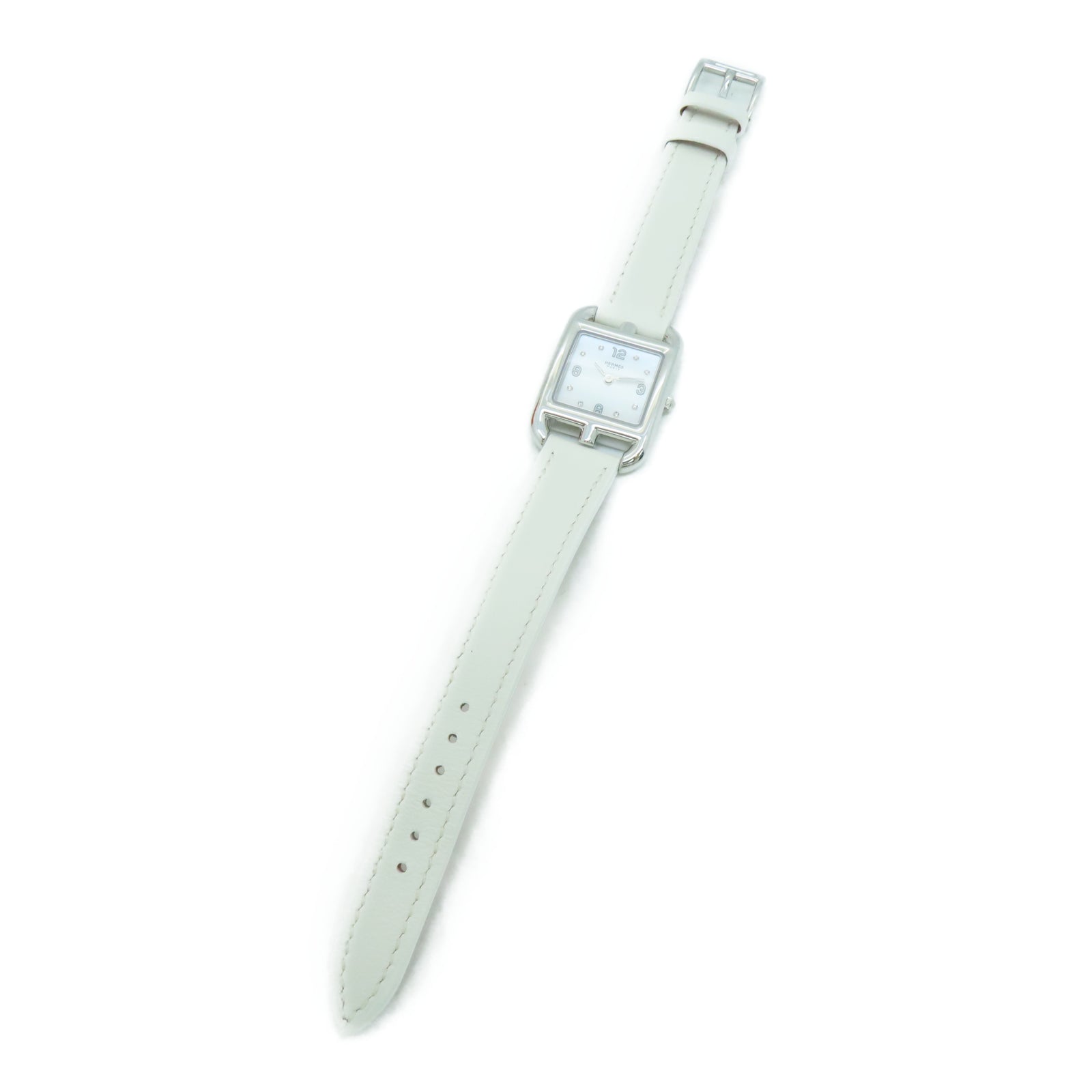 HERMES Cape Cod Stainless Steel Watch Quartz Movement White