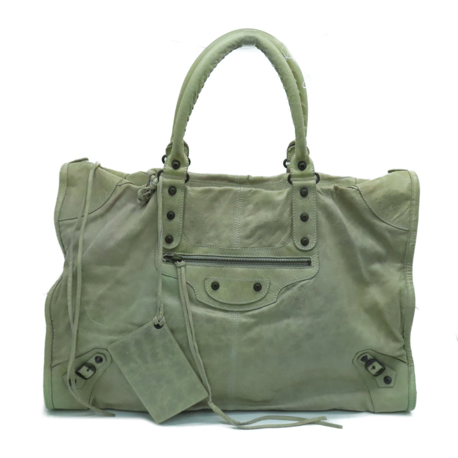 BALENCIAGA 牛皮皮革Shoulder Bag肩背袋灰色