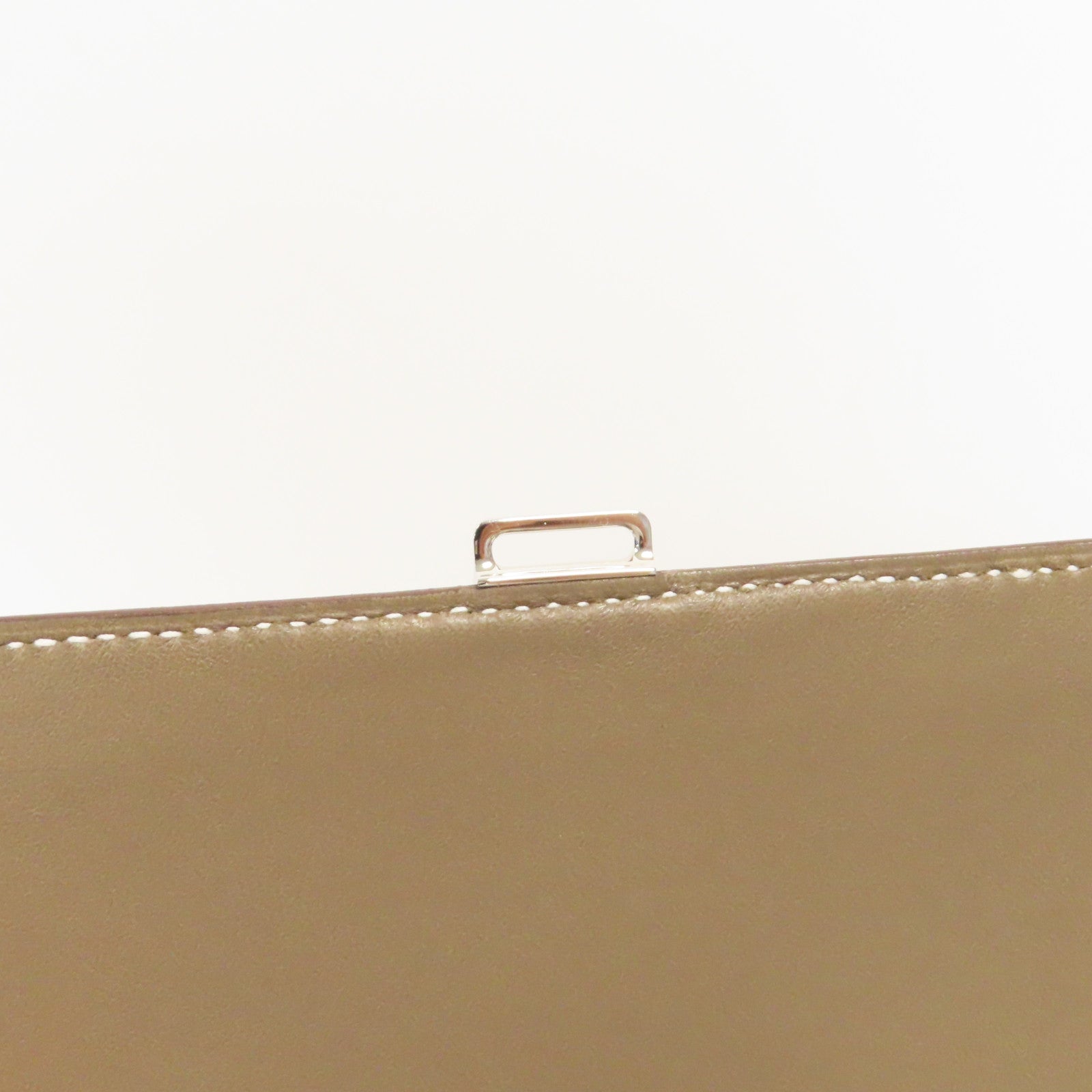 HERMES Epsom皮革Della Cavalleria Mini銀扣肩背袋Etoupe大象灰色