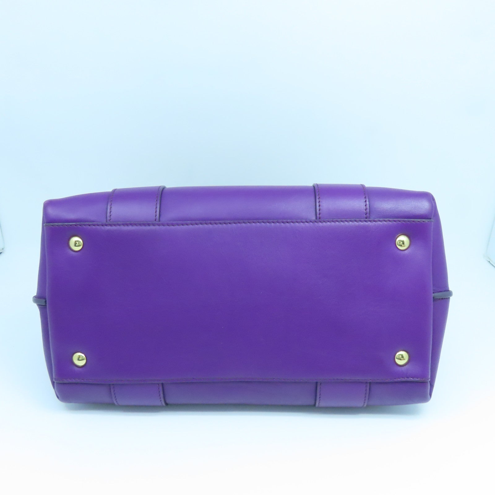 Salvatore Ferragamo 牛皮皮革Shoulder Bag金扣手挽肩背兩用袋紫色
