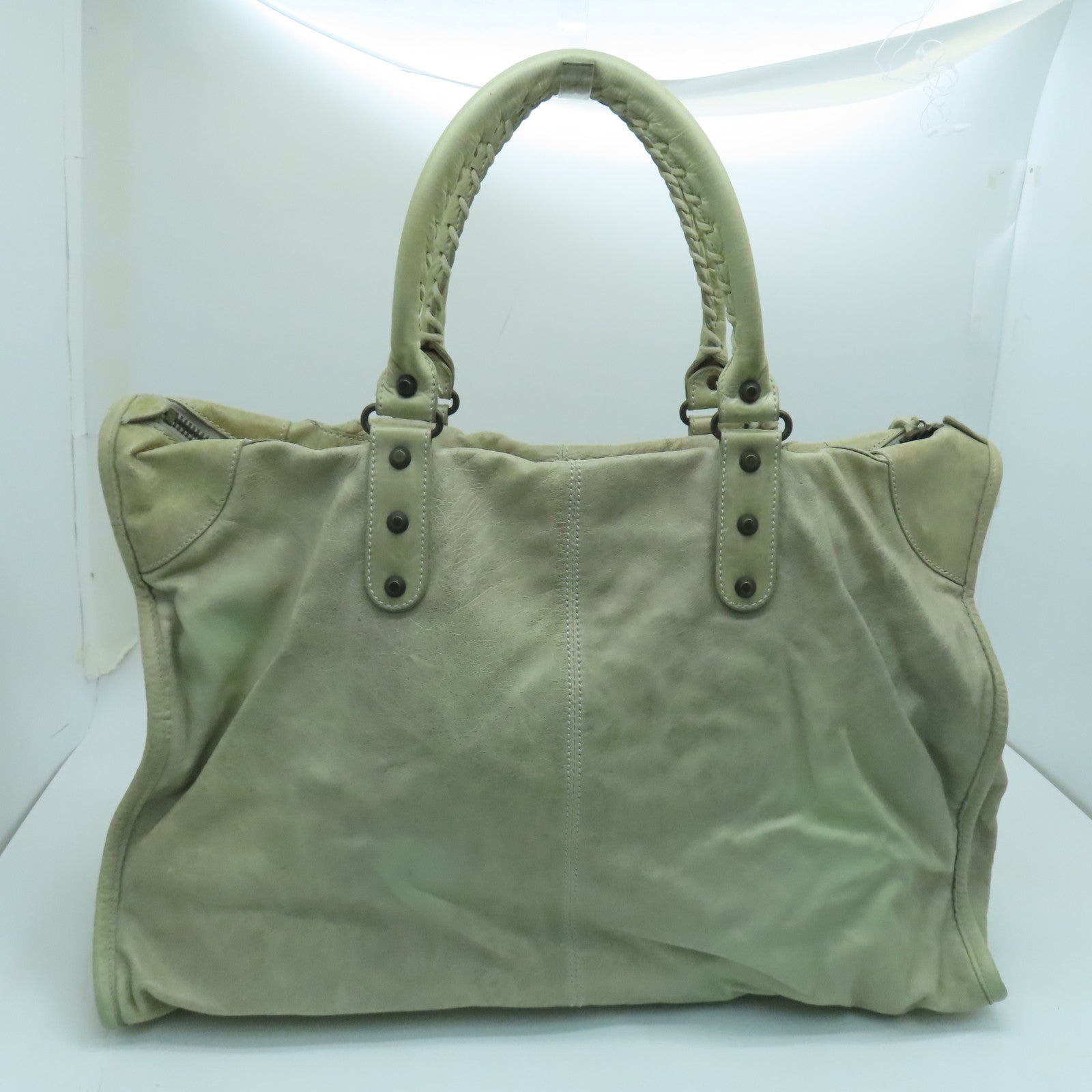 BALENCIAGA 牛皮皮革Shoulder Bag肩背袋灰色