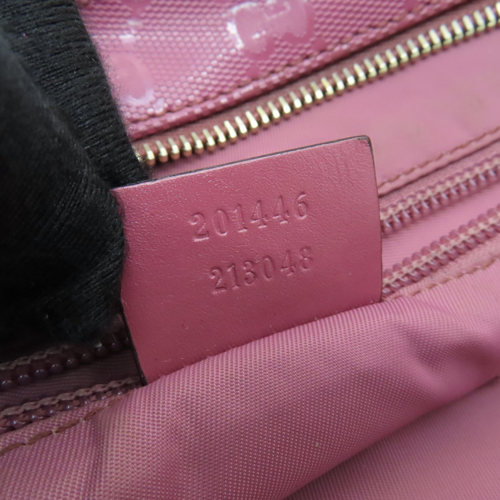 GUCCI 塗層帆布Shoulder Bag金扣肩背袋粉紅色