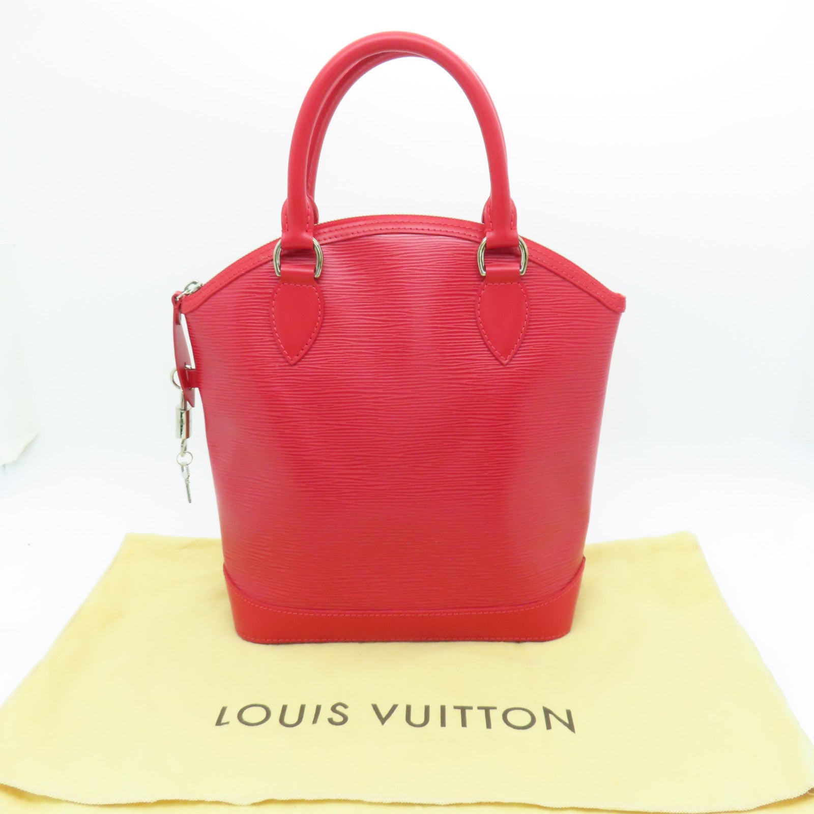 LOUIS VUITTON 【激減優惠】Epi Lockit Vertical銀扣手挽袋紅色