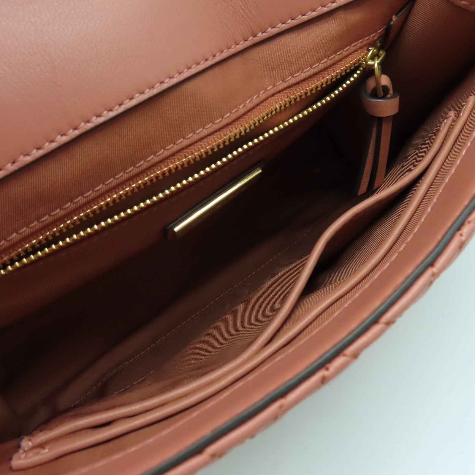 Tory Burch 牛皮皮革Chain Shoulder金扣鏈帶肩背袋粉紅色