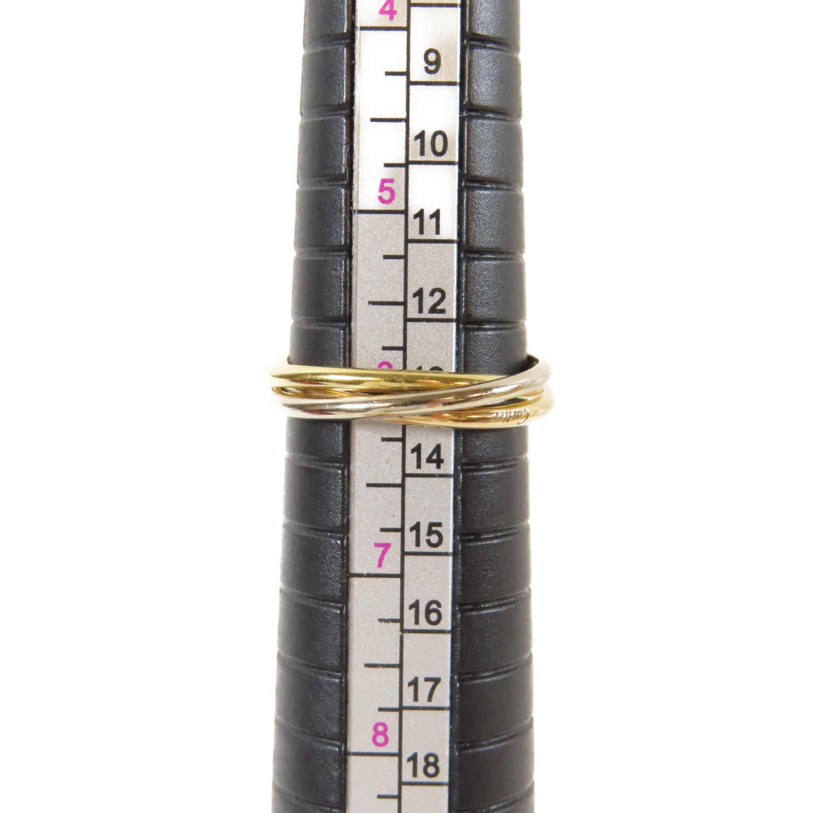 CARTIER 18K玫瑰金/18K黃金/18K白金Mini Trinity Ring戒指US#6