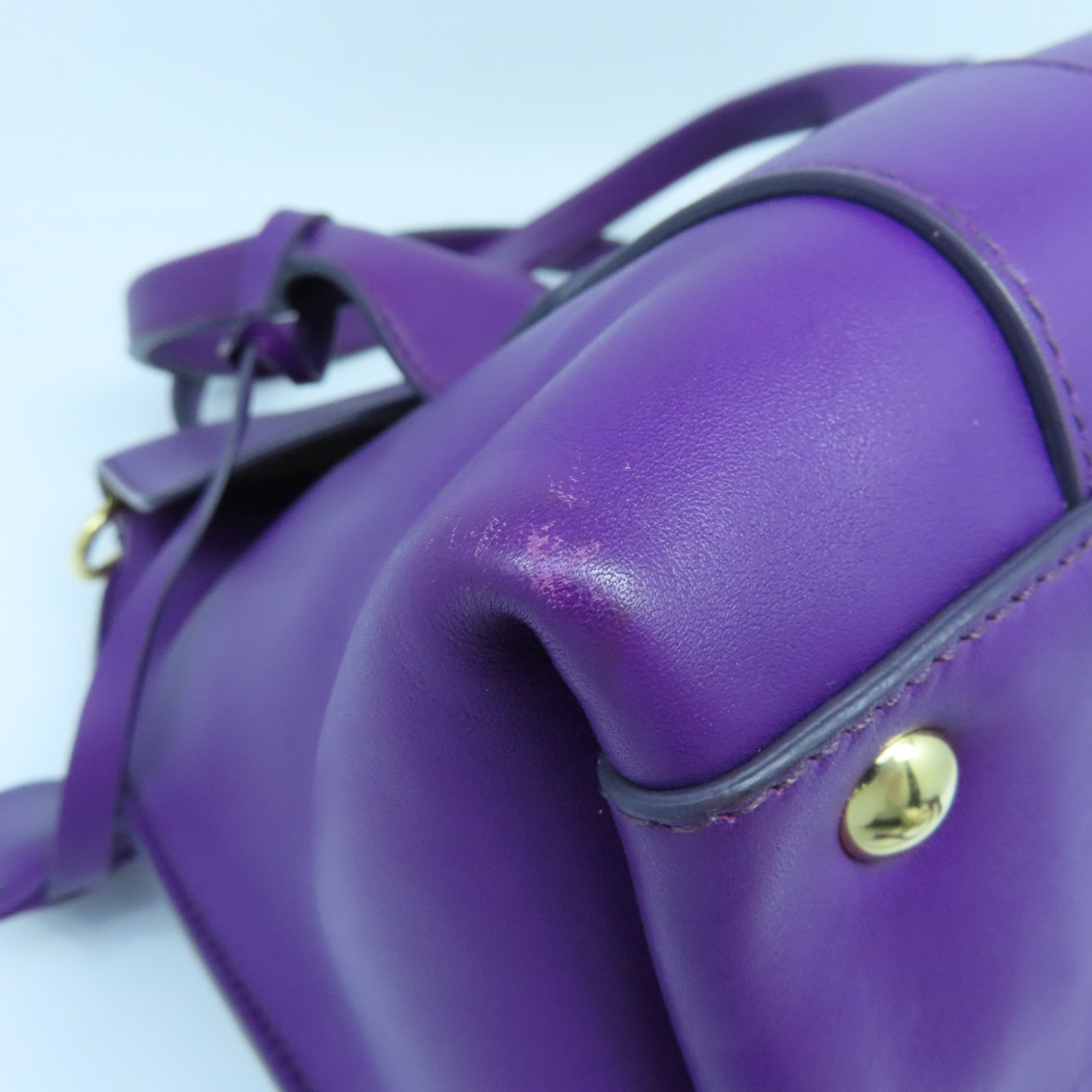 Salvatore Ferragamo 牛皮皮革Shoulder Bag金扣手挽肩背兩用袋紫色