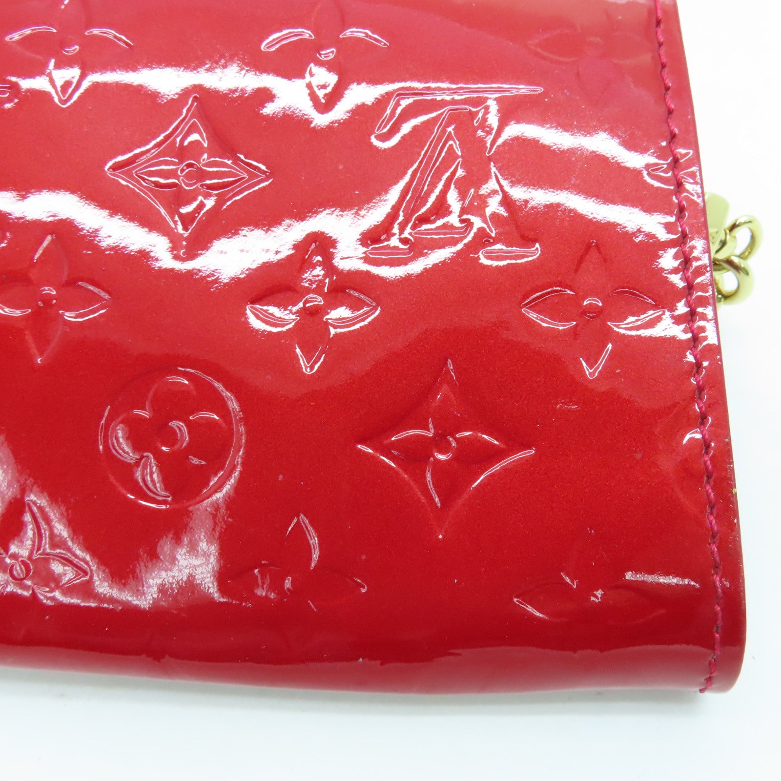 LOUIS VUITTON Vernis Sunset Boulevard金扣手挽袋/肩背袋红色