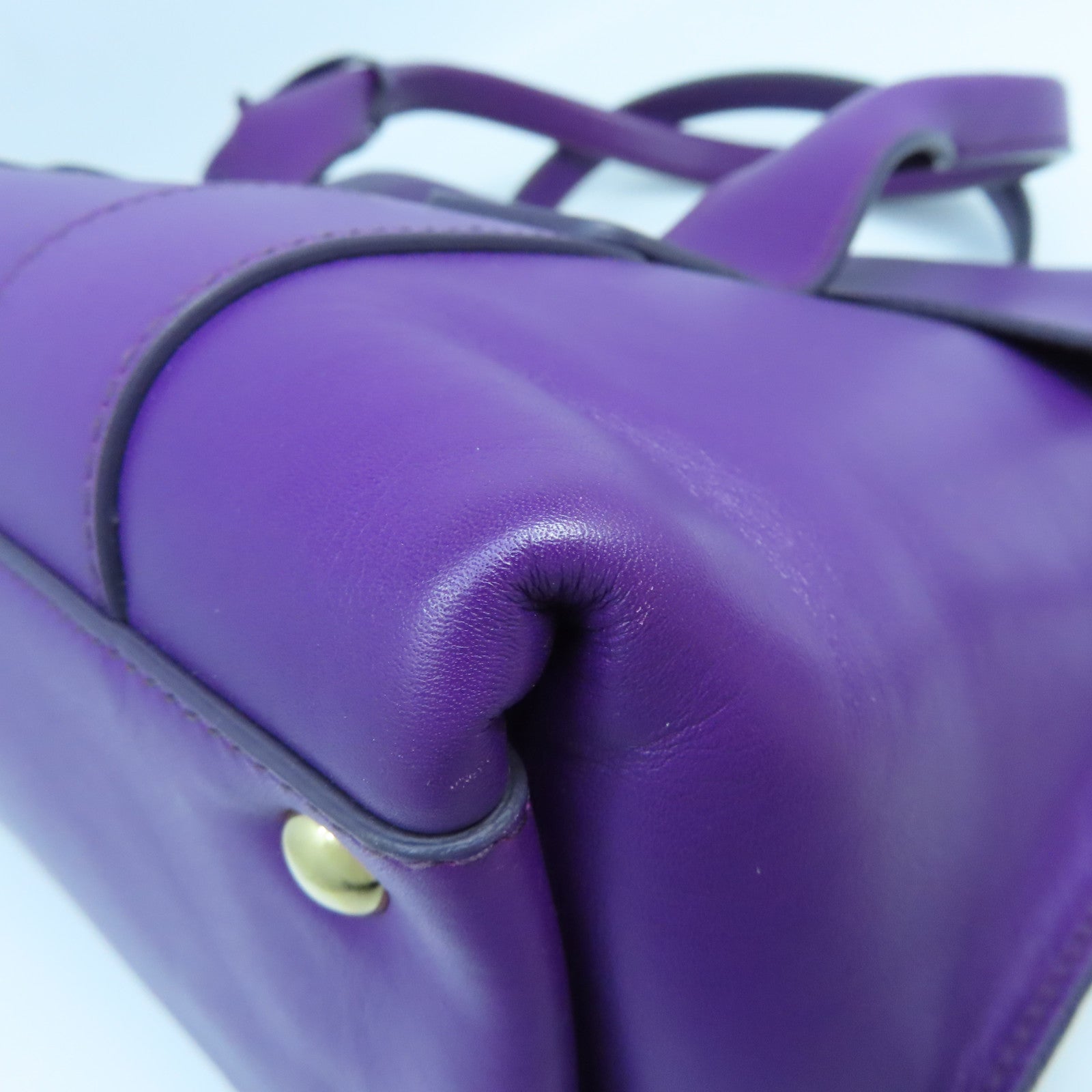 Salvatore Ferragamo 牛皮皮革Shoulder Bag金扣手挽肩背兩用袋紫色