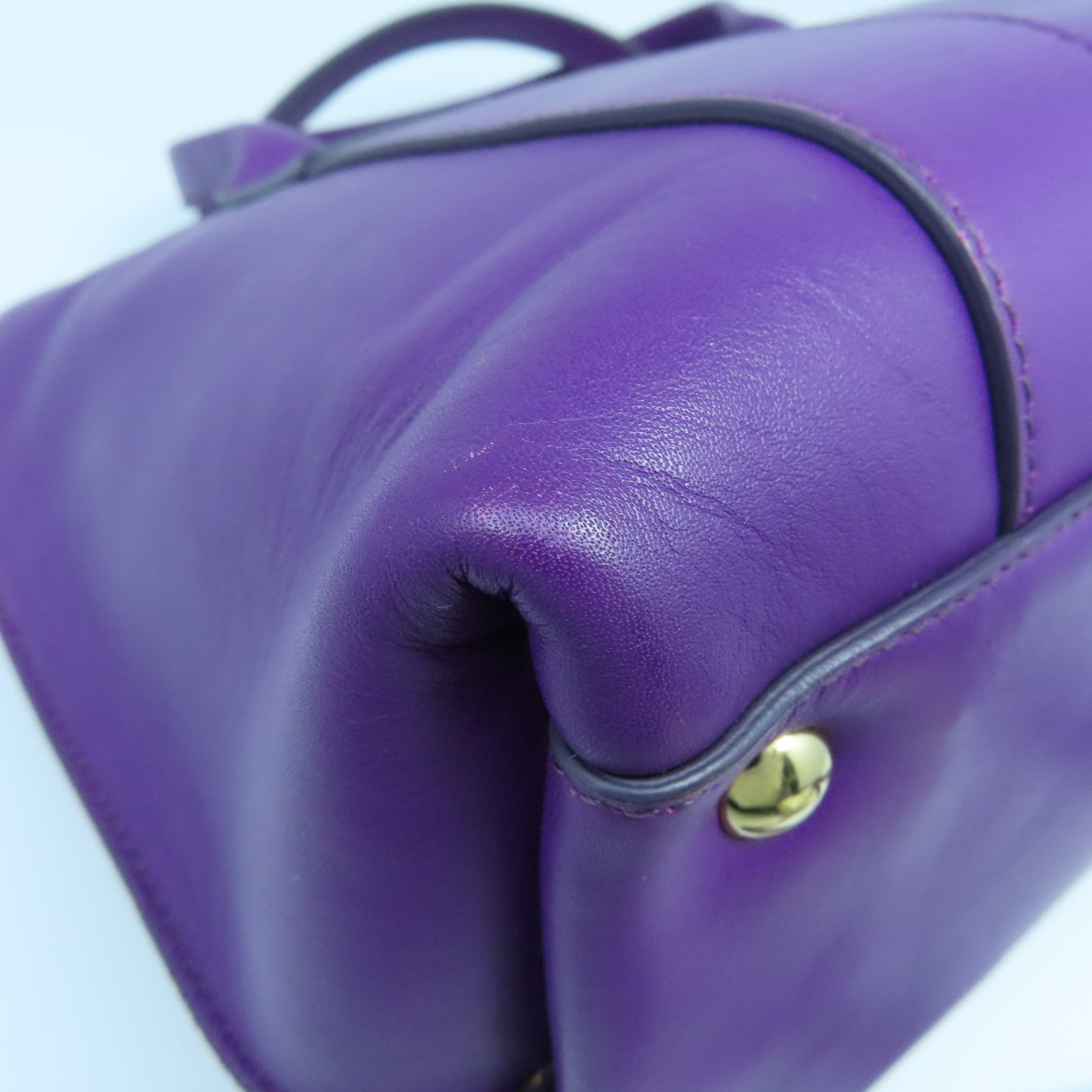 Salvatore Ferragamo 牛皮皮革Shoulder Bag金扣手挽肩背兩用袋紫色
