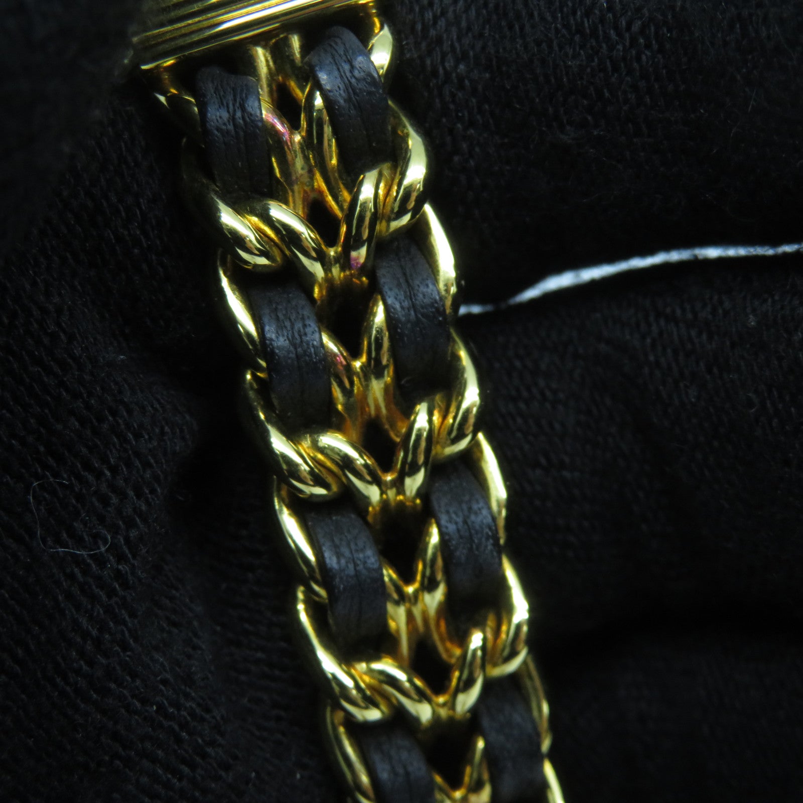 CHANEL Premiere M鍍金石英機芯手錶黑色/金色