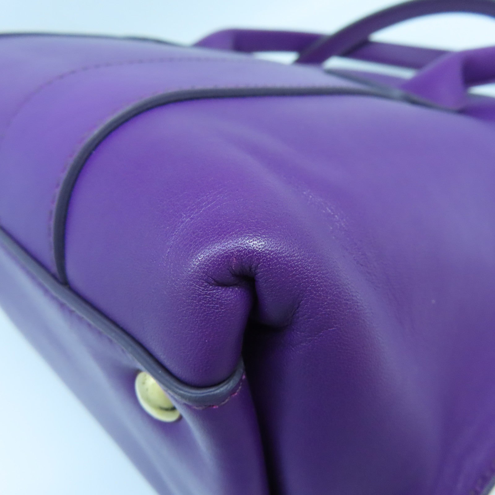 Salvatore Ferragamo 牛皮皮革Shoulder Bag金扣手挽肩背兩用袋紫色