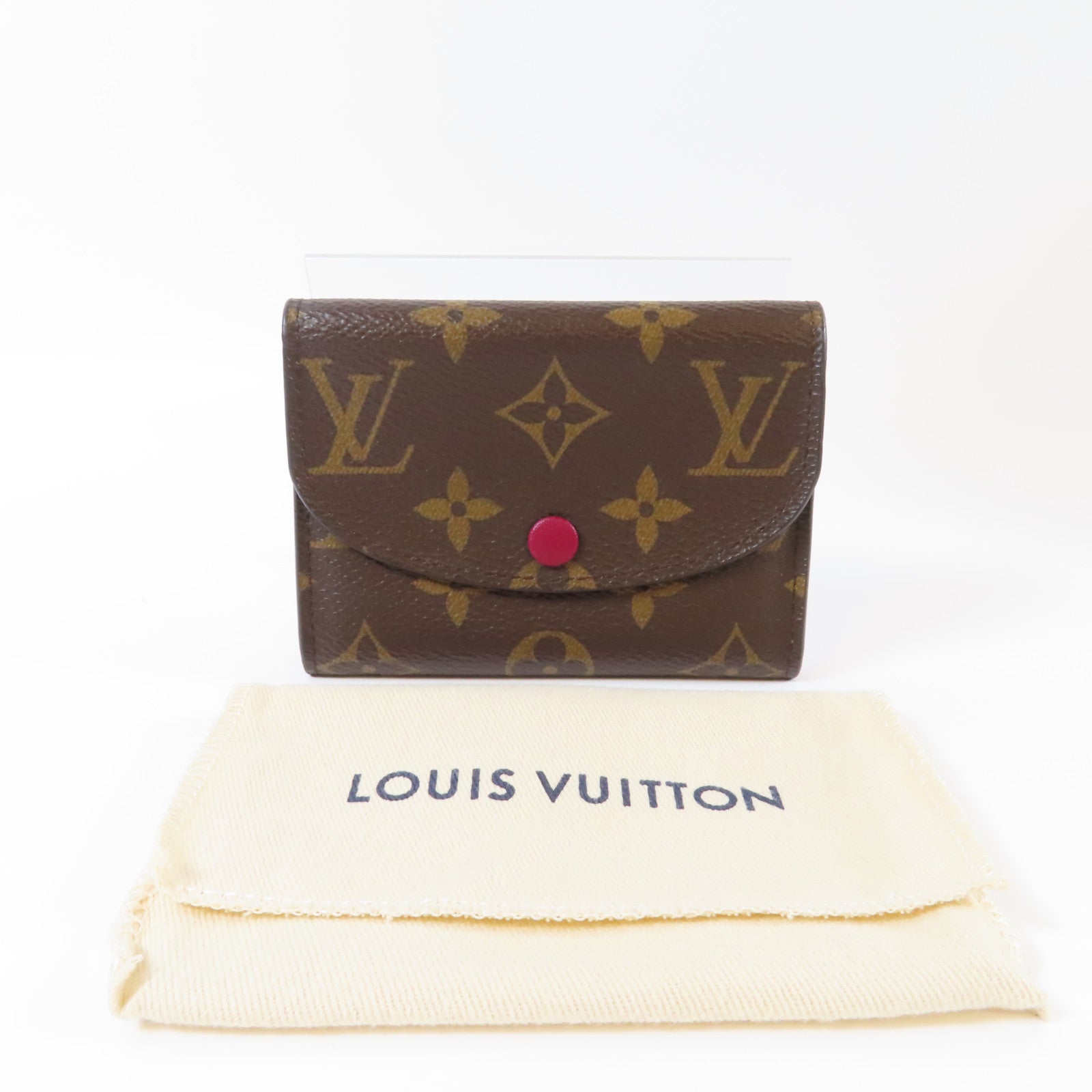LOUIS VUITTON Monogram Rosalie Coin Purse金扣零錢包啡色/紅色
