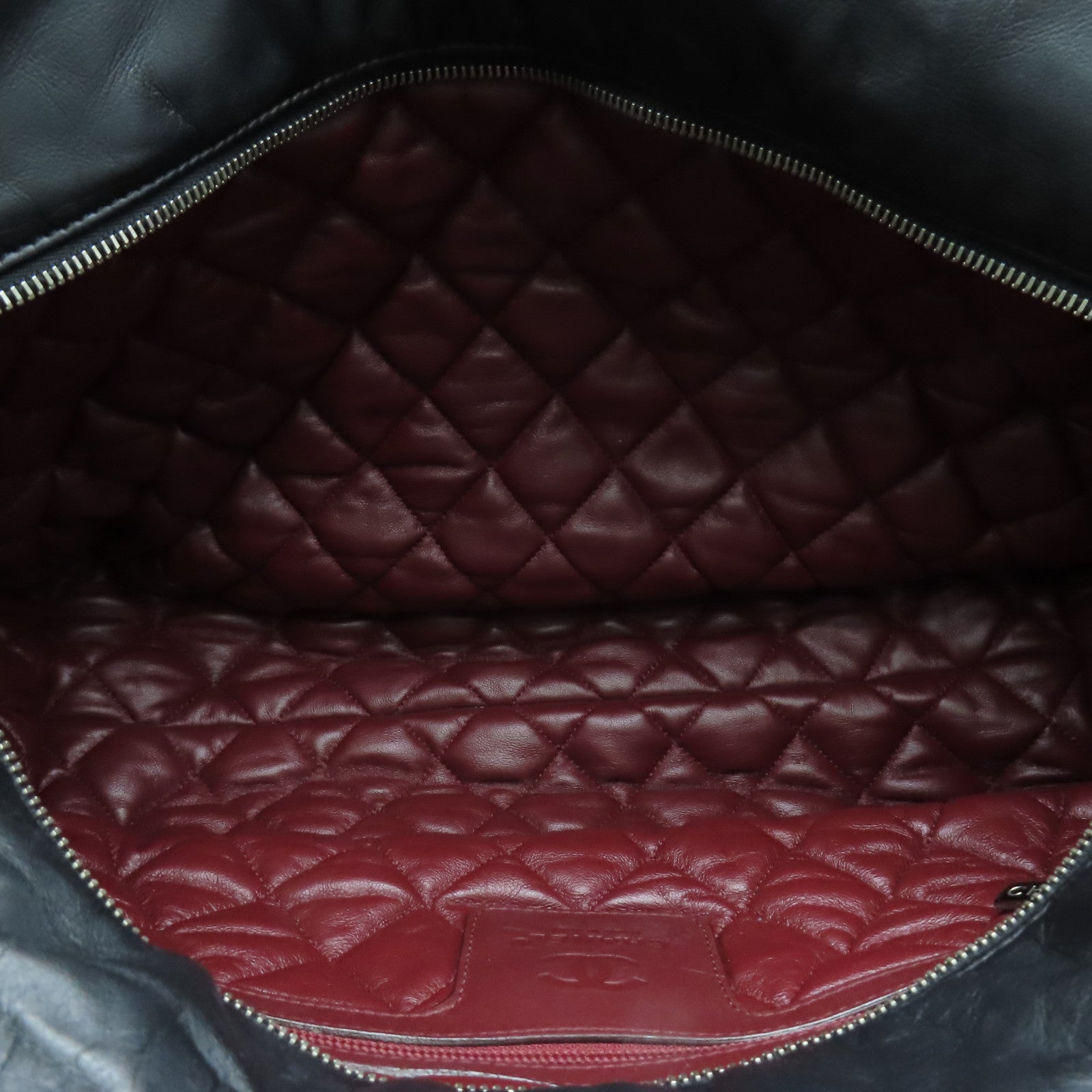 CHANEL 牛皮皮革Tote Bag银扣手挽袋黑色