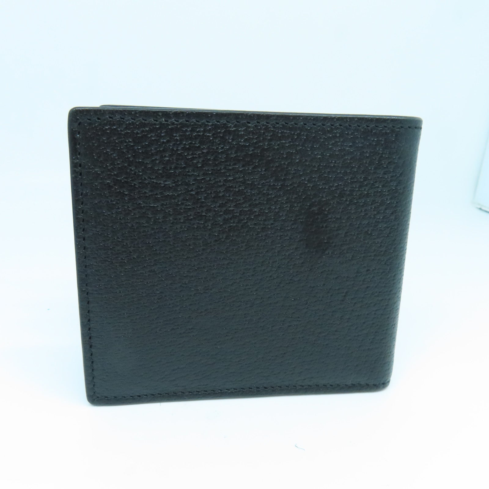 GUCCI cowhide leather GG Marmont wallet gold buckle wallet black